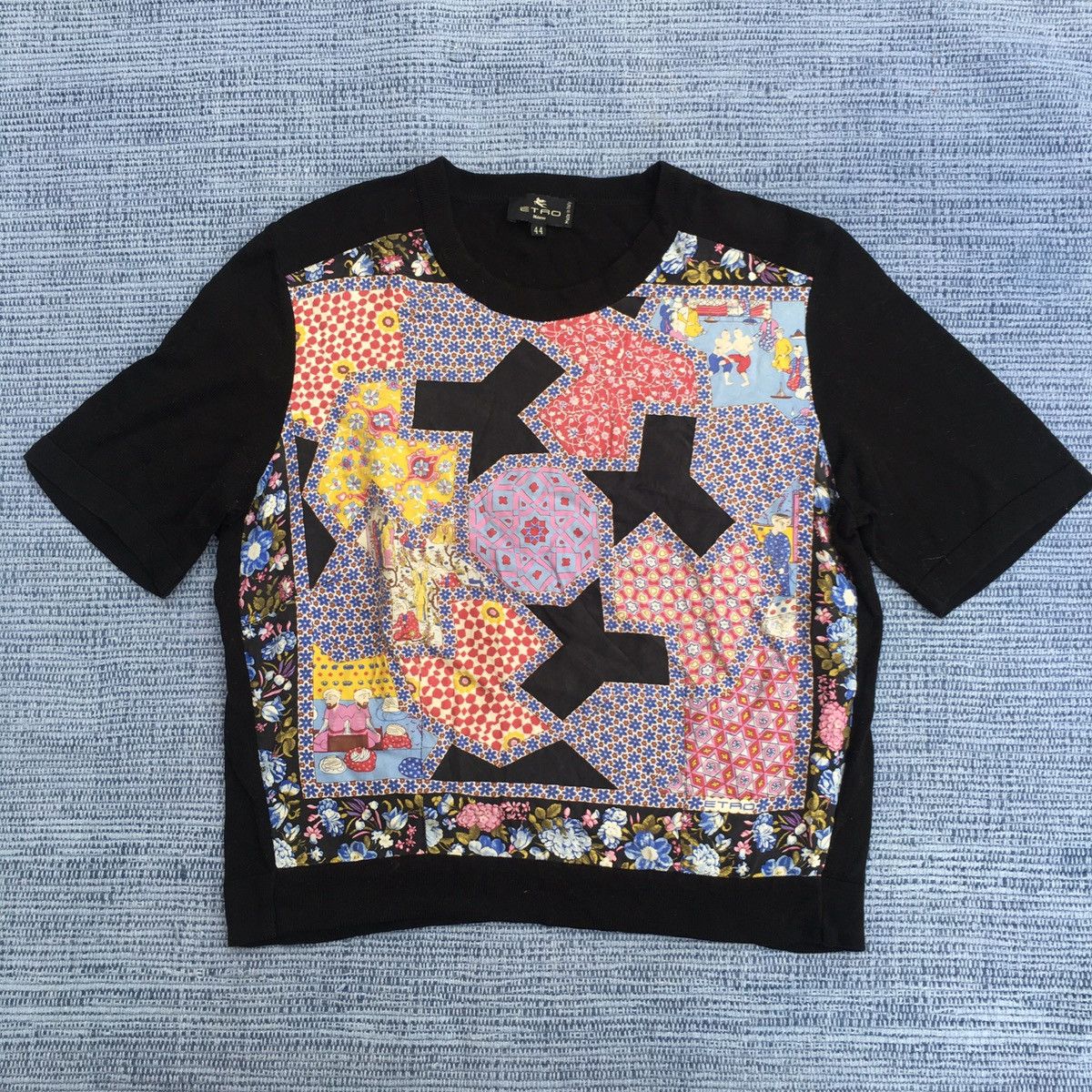 image of Etro Cropped Knit in Black, Men's (Size Small)