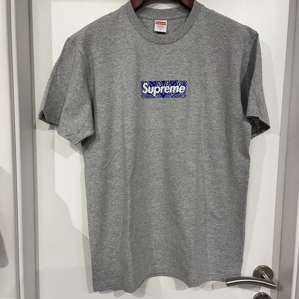 Supreme Supreme Bandana Box Logo Tee Grey | Grailed