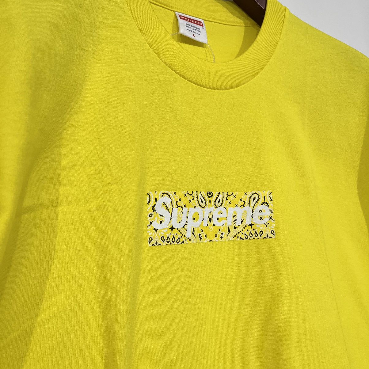 Supreme Supreme Bandana Box Logo Tee Yellow Size US L / EU 52-54 / 3 - 2 Thumbnail