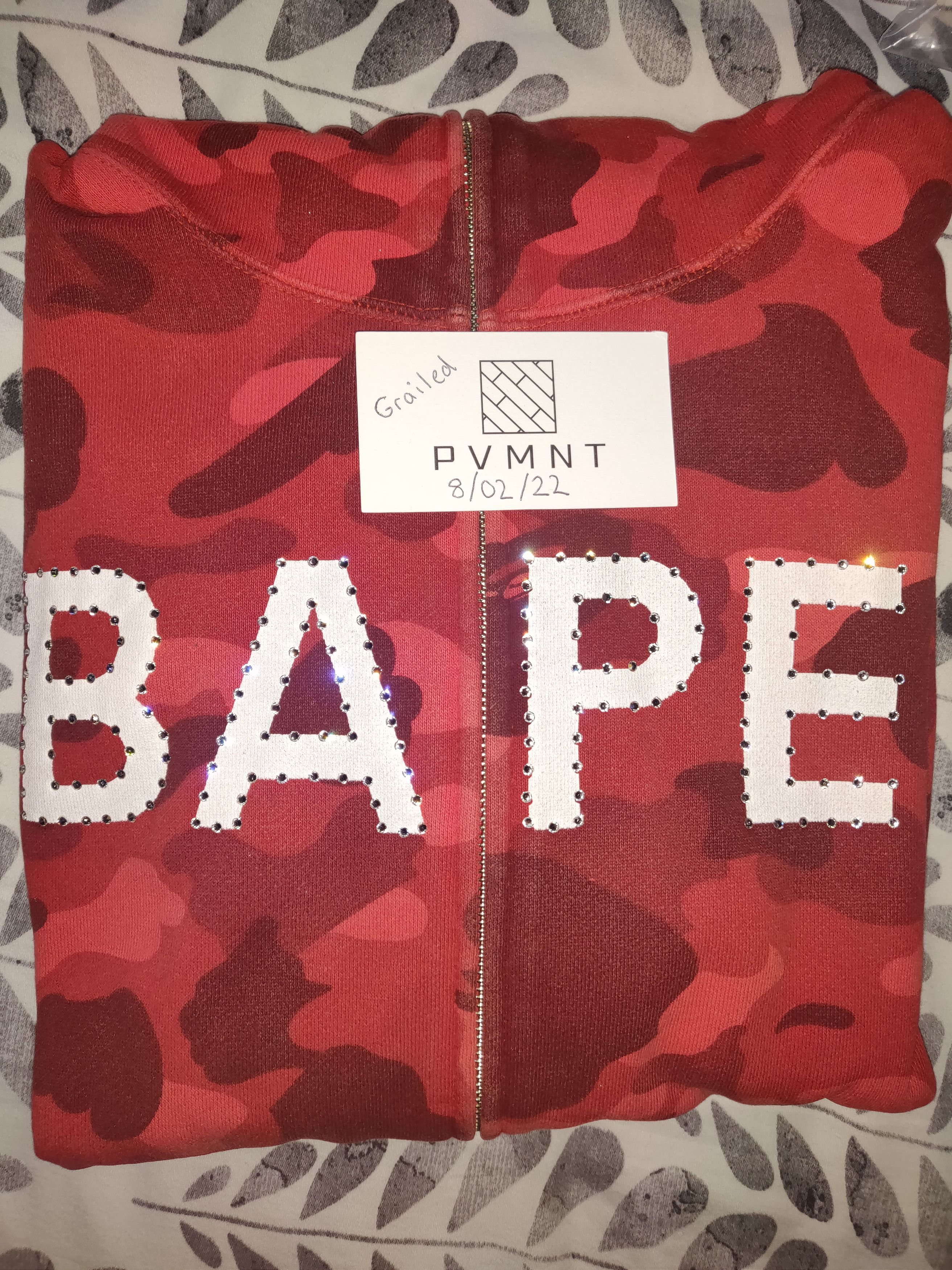 Bape A Bathing Ape Red Swarovski Zip-up Hoodie | Grailed Bape A Bathing Ape Red Swarovski Zip-up Hoodie | Grailed