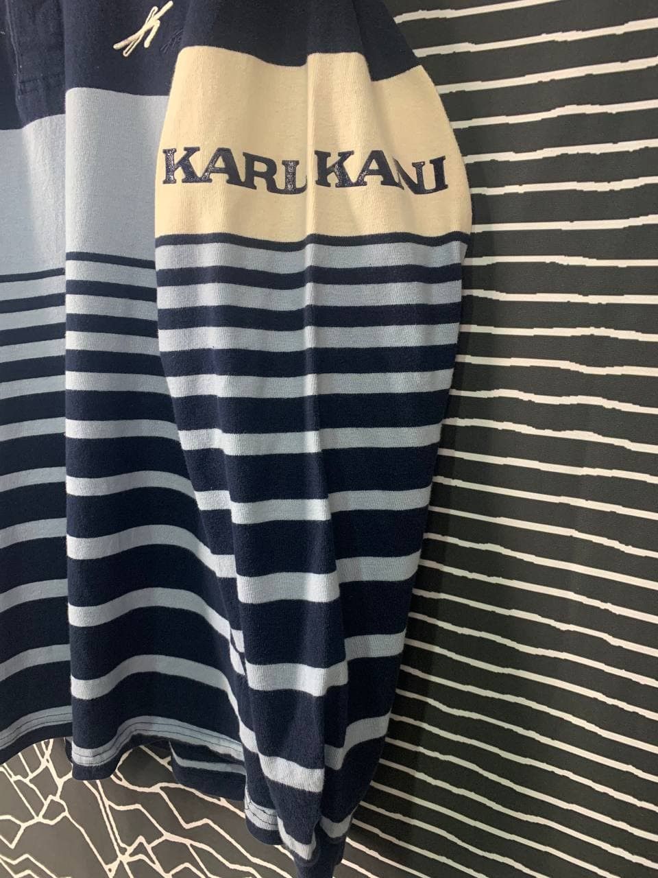 Karl Kani Vtg Karl Kani Hip Hop Streetwear Rugby Polo Stripe Tee Size US XL / EU 56 / 4 - 9 Thumbnail