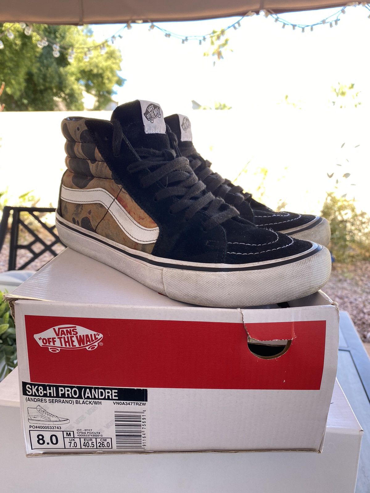 Supreme RARE Andres Serrano Blood & Semen Sk8 Hi Vans | Grailed