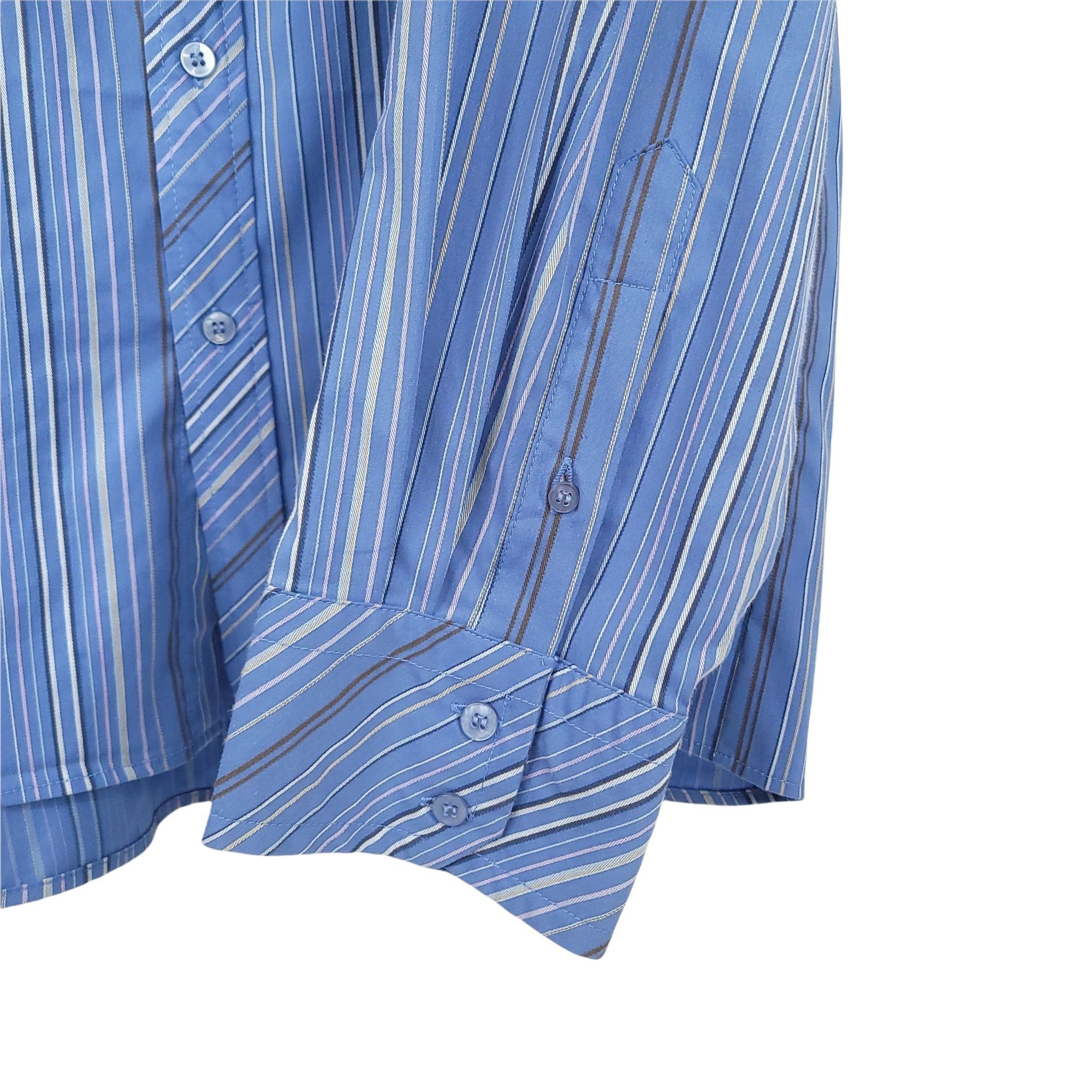 Other Bruno Stretch Long Sleeve Button Up Shirt XL Blue Stripe Size US XL / EU 56 / 4 - 5 Thumbnail
