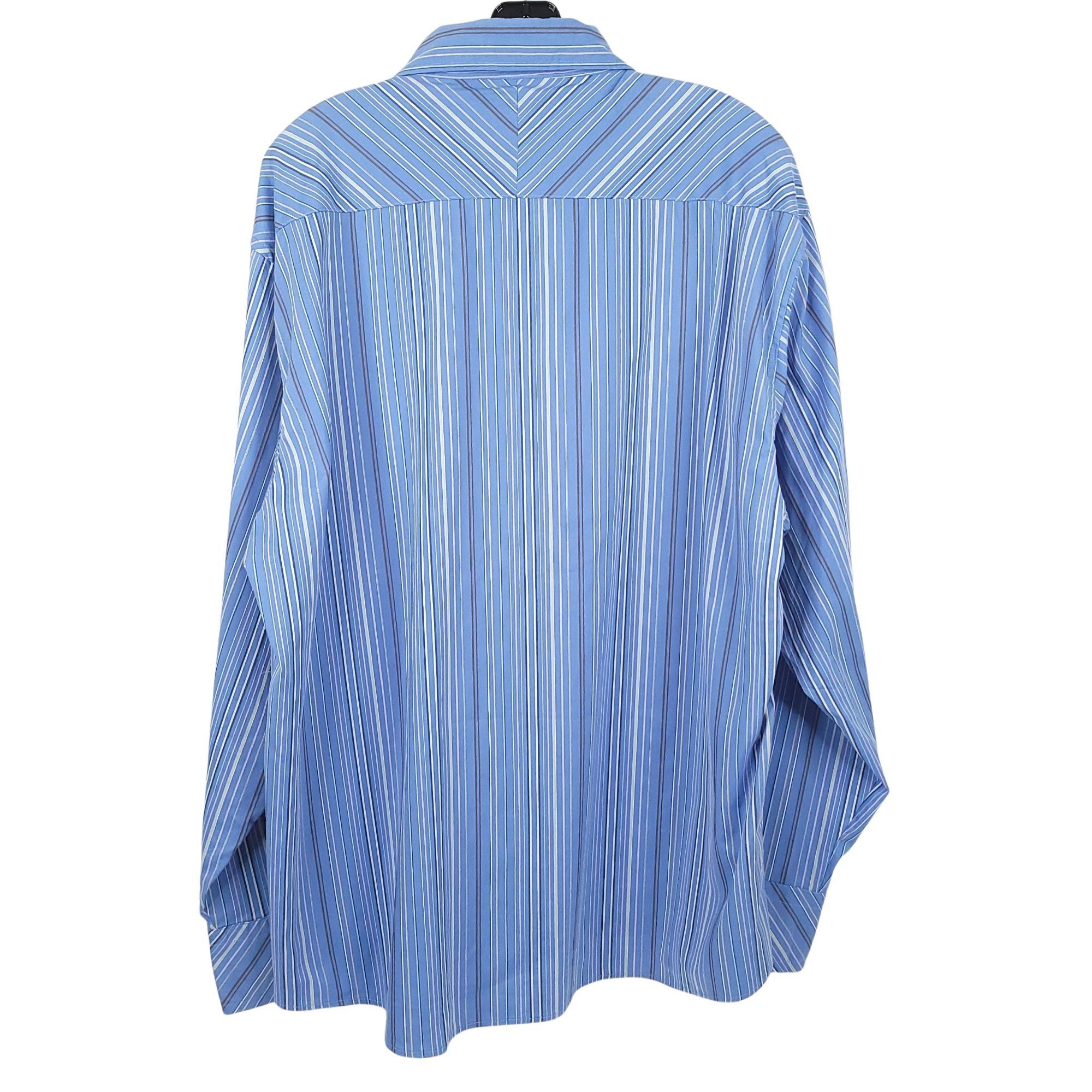 Other Bruno Stretch Long Sleeve Button Up Shirt XL Blue Stripe Size US XL / EU 56 / 4 - 2 Thumbnail
