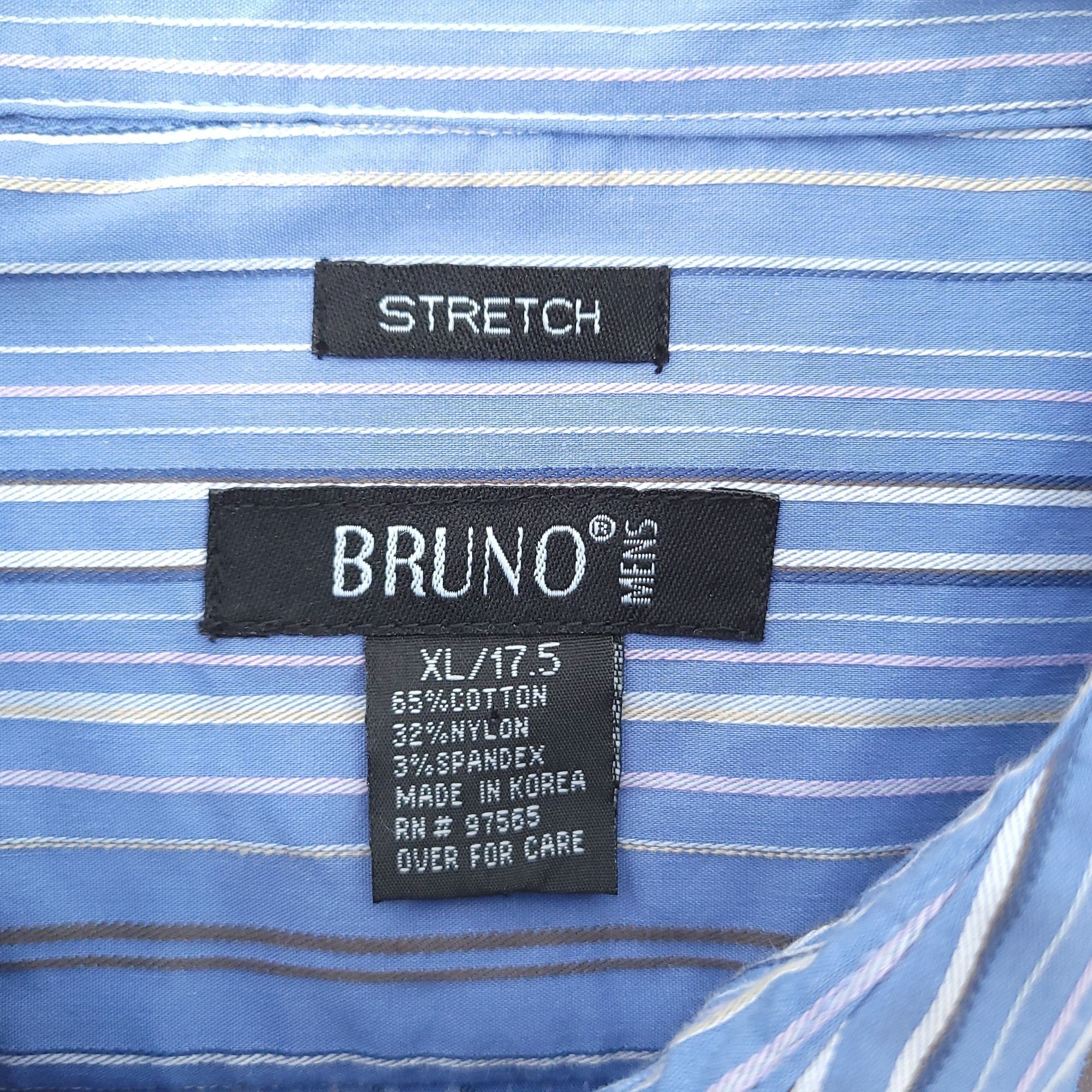 Other Bruno Stretch Long Sleeve Button Up Shirt XL Blue Stripe Size US XL / EU 56 / 4 - 4 Thumbnail