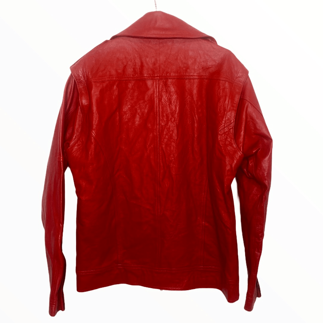 Vintage PRSVR Custom Genuine Red Leather Jacket Zip off Sleeves Size US L / EU 52-54 / 3 - 11 Thumbnail