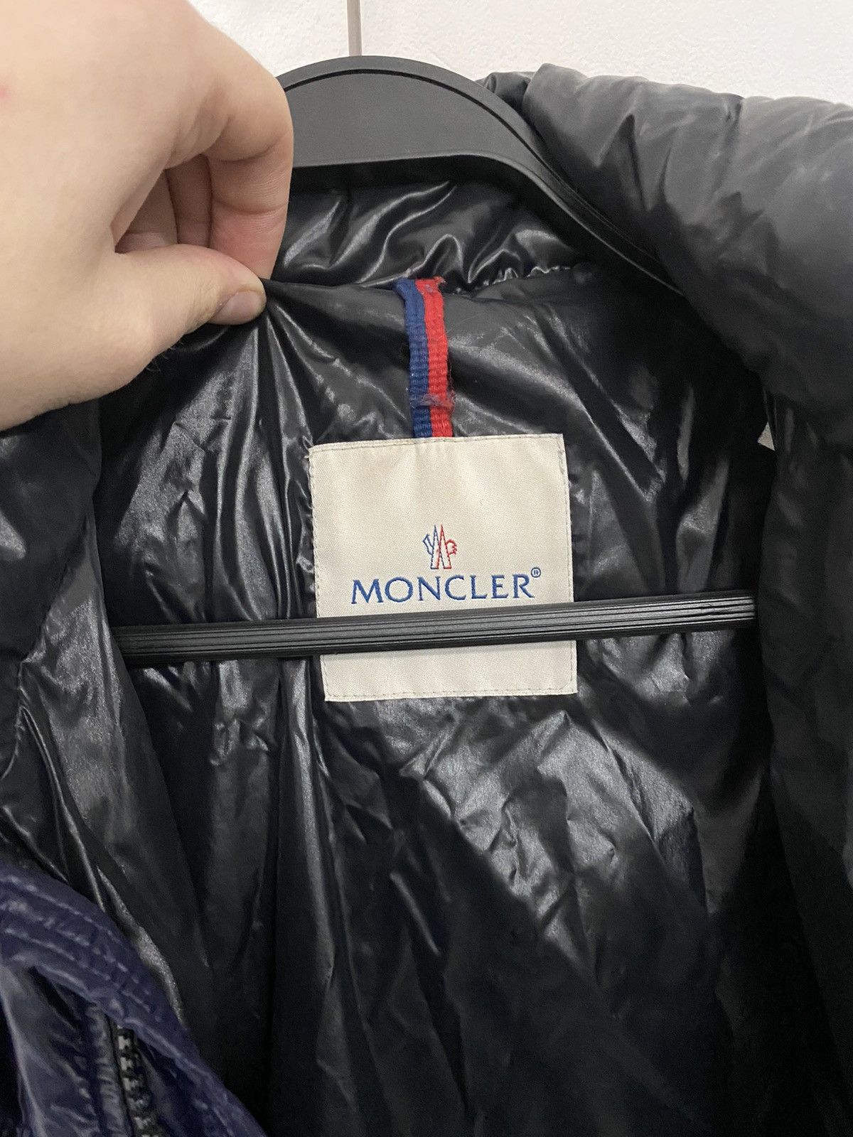 WMNS Moncler Moka Navy Shiny Nylon Puffer Coat