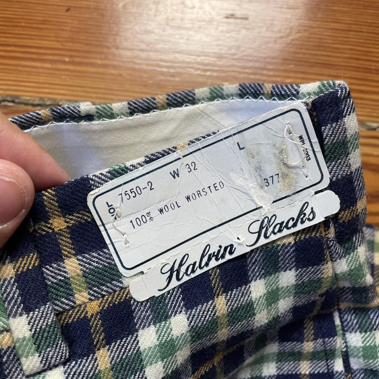 Vintage vintage 1980s dead stock wool plaid pants Size US 32 / EU 48 - 4 Thumbnail
