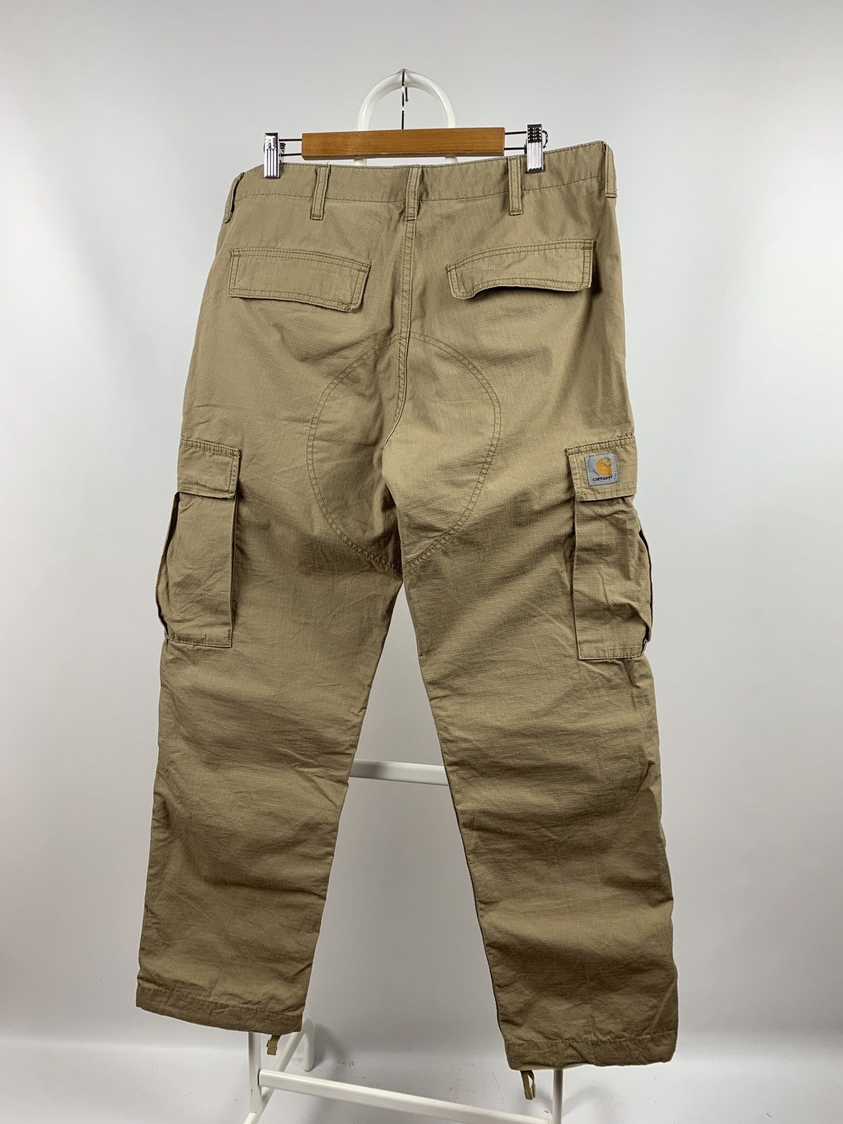 Carhartt Vintage Carhartt WIP Beige Regular Cargo Pants Travis Style Size US 33 - 1 Thumbnail