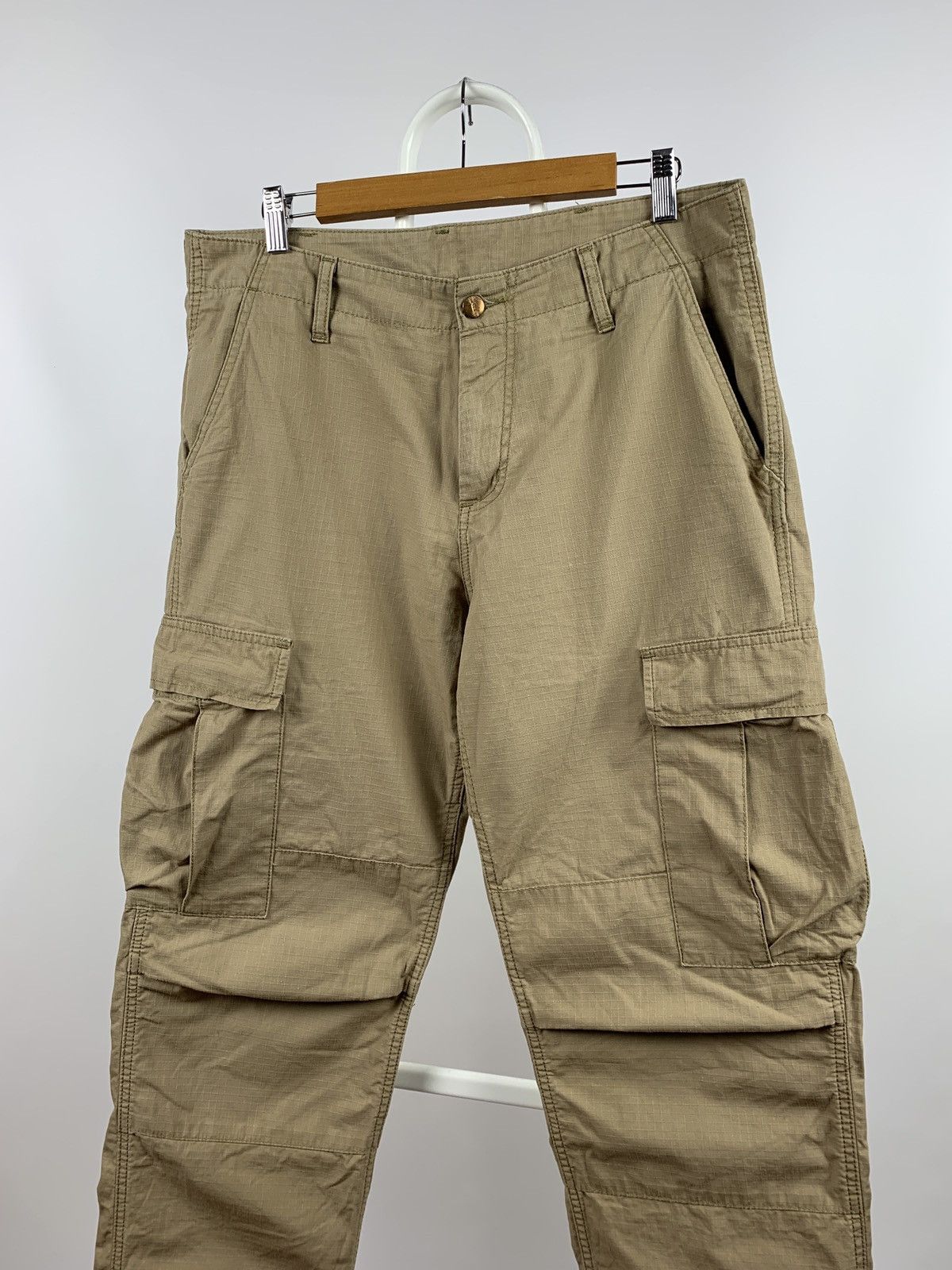 Carhartt Vintage Carhartt WIP Beige Regular Cargo Pants Travis Style Size US 33 - 4 Thumbnail