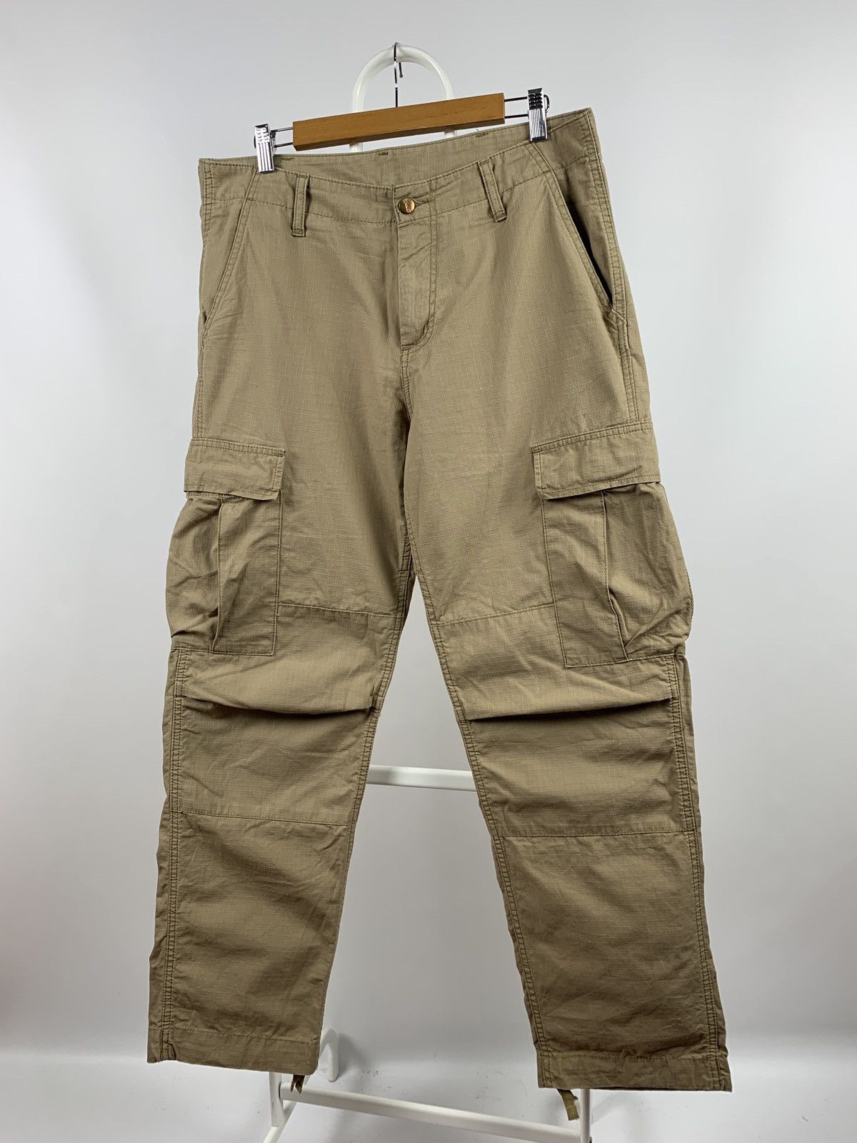 Carhartt Vintage Carhartt WIP Beige Regular Cargo Pants Travis Style Size US 33 - 2 Thumbnail