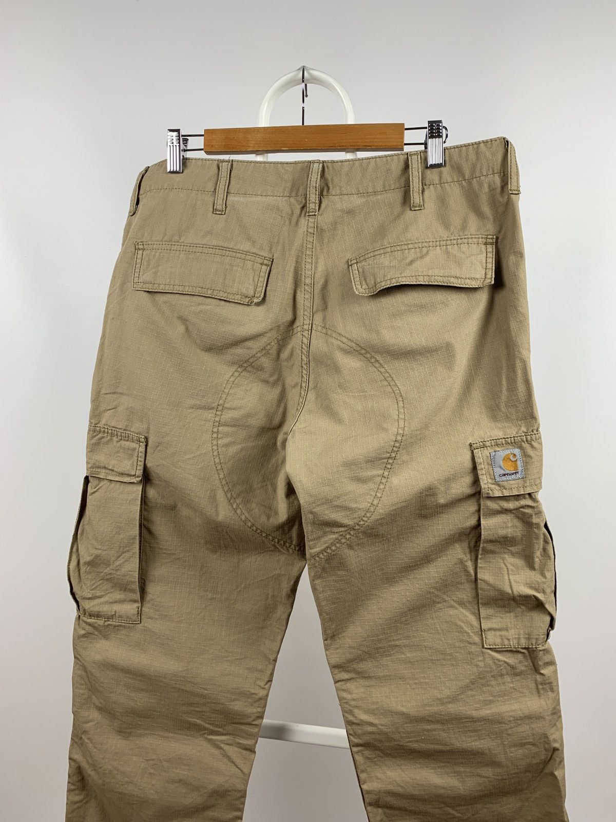 Carhartt Vintage Carhartt WIP Beige Regular Cargo Pants Travis Style Size US 33 - 3 Thumbnail