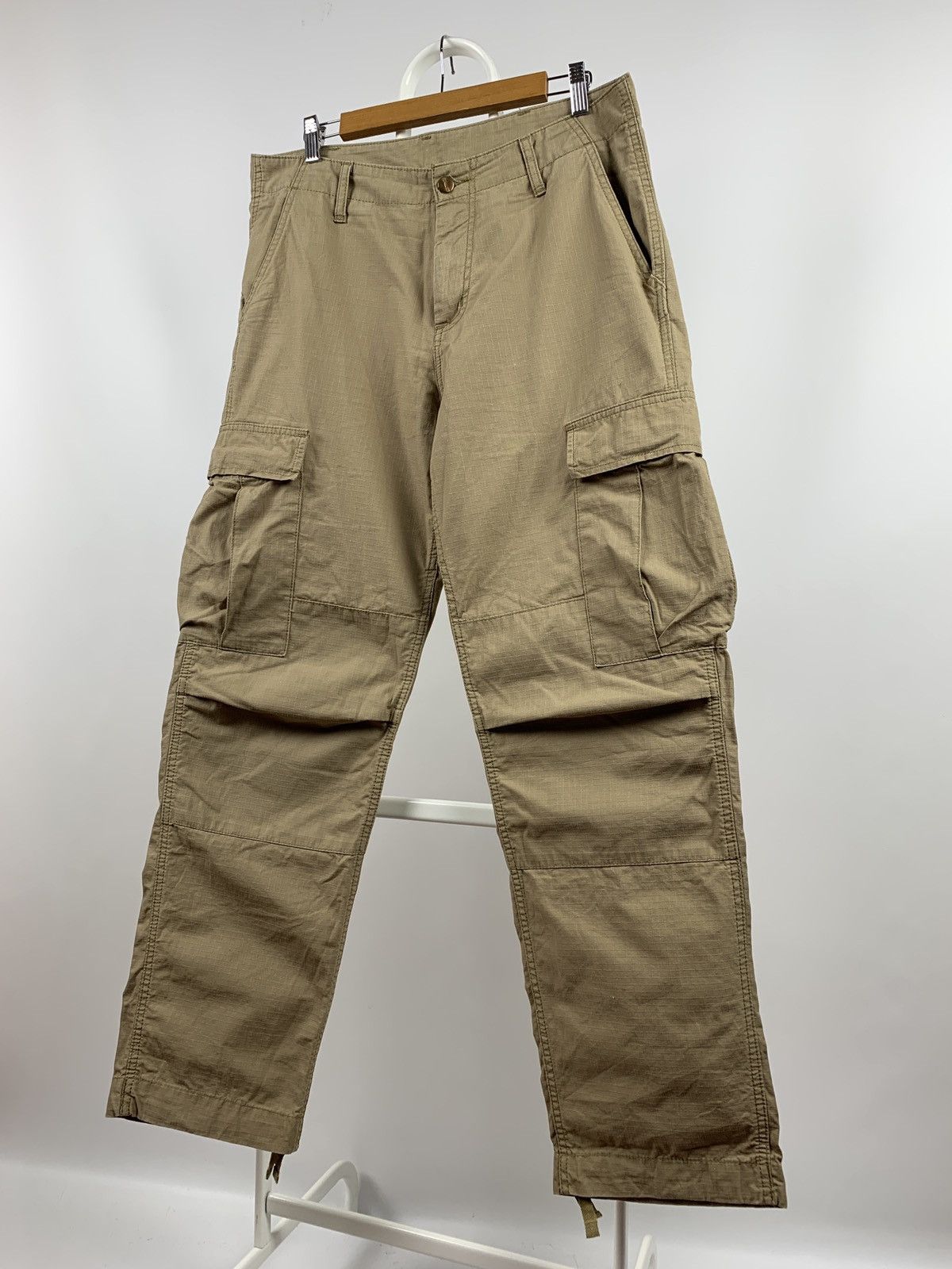Carhartt Vintage Carhartt WIP Beige Regular Cargo Pants Travis Style Size US 33 - 7 Thumbnail