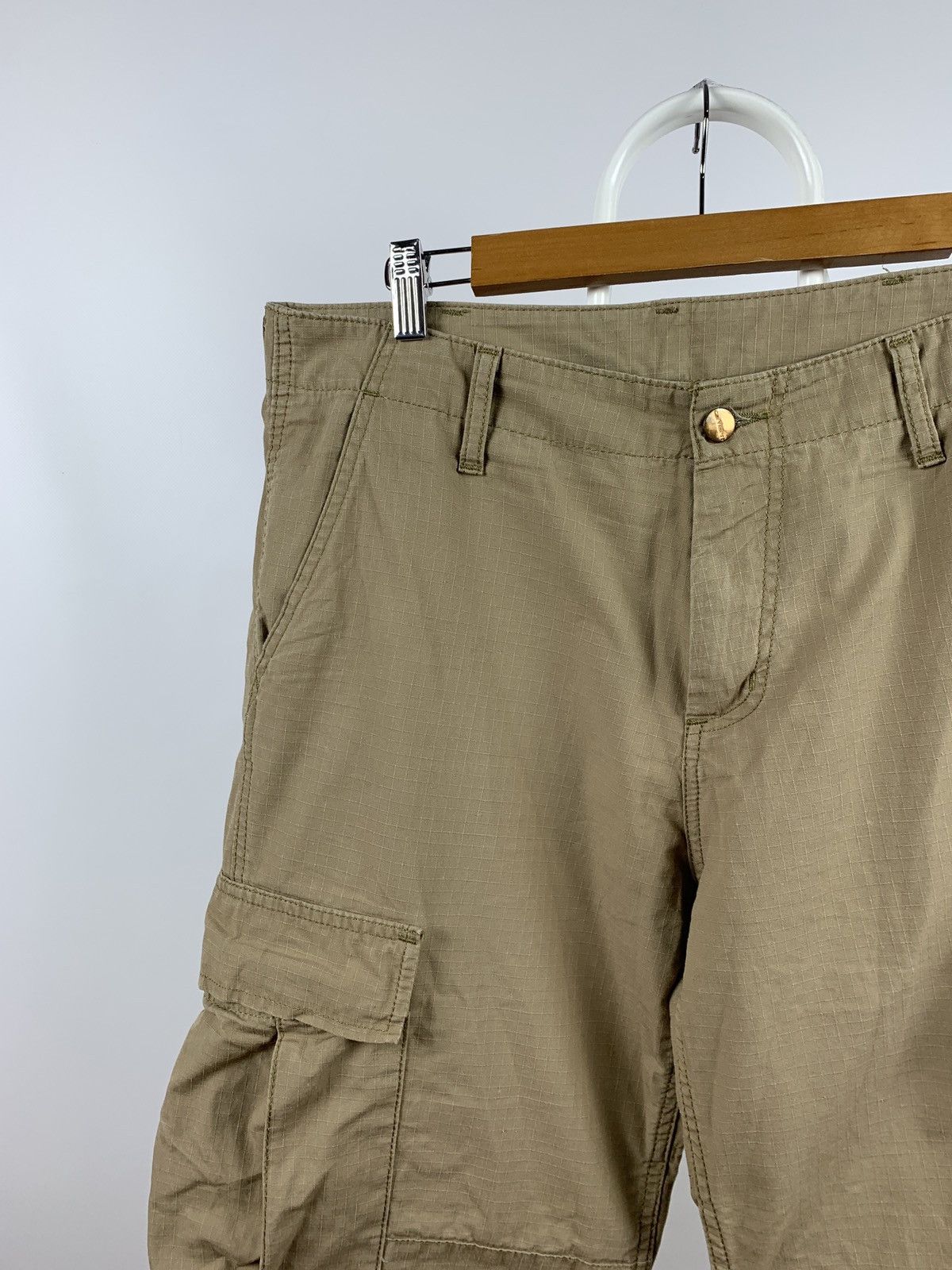 Carhartt Vintage Carhartt WIP Beige Regular Cargo Pants Travis Style Size US 33 - 12 Thumbnail