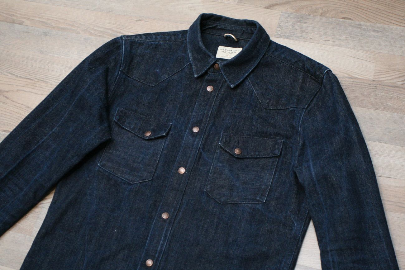 Nudie Jeans Nudie Jeans Jonis Dry 13.5 oz Selvage Selvedge Denim Shirt |  Grailed