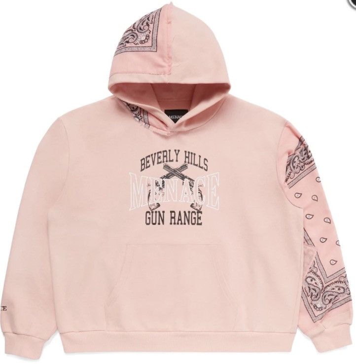 Menace BEVERLY HILLS GUN RANGE HOODIE (BANDANA EDITION) LIGHT PINK  