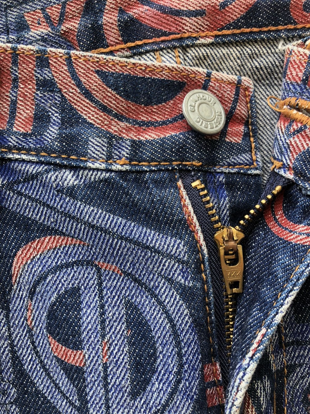 Hysteric Glamour Vintage Hysteric Glamour Psychedelic Denim Flare Jeans Size US 29 - 8 Thumbnail