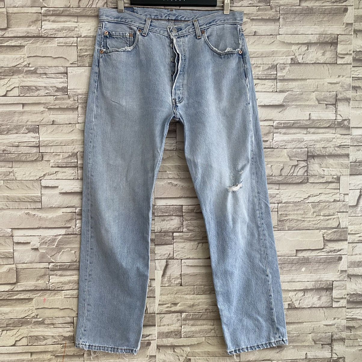 Levi's Vintage Levis 501 Distressed Jeans Faded 34x30 Made USA Size US 34 / EU 50 - 3 Thumbnail