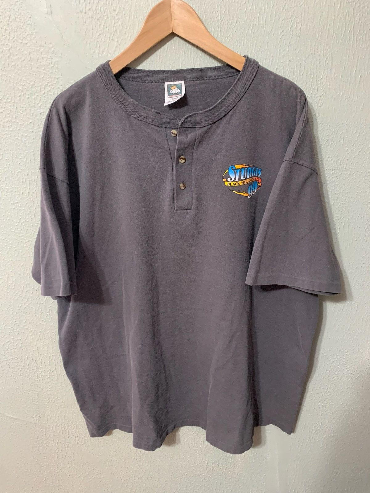 Harley Davidson × Vintage Vintage Sturgis 99 Henley T-Shirt Size US XXL / EU 58 / 5 - 3 Thumbnail