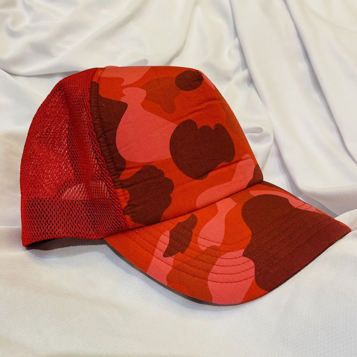 Bape Red Color Camo Mesh Cap Size ONE SIZE - 3 Thumbnail