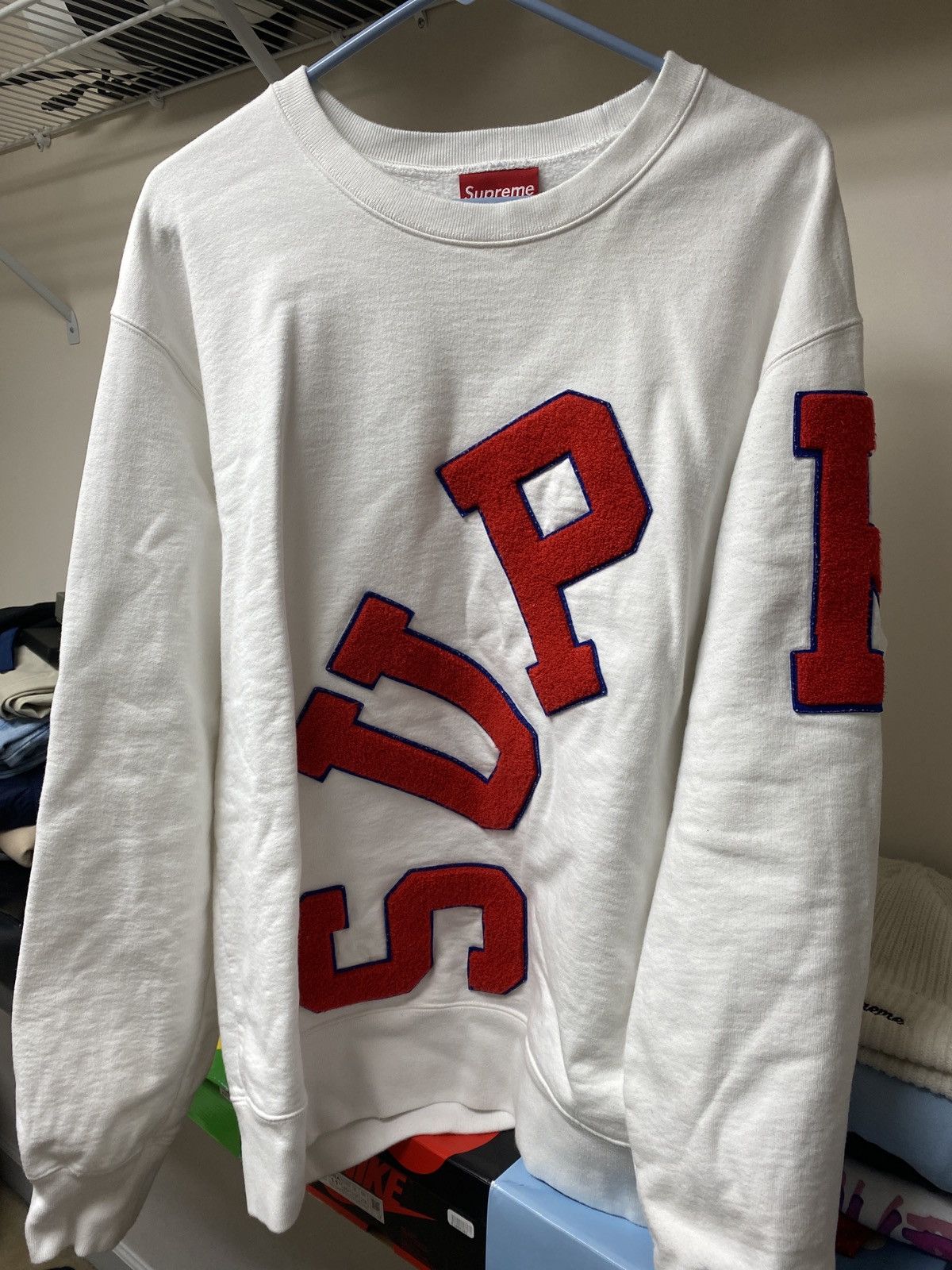 image of Supreme Arc Sweatshirt in White, Men's (Size XL)