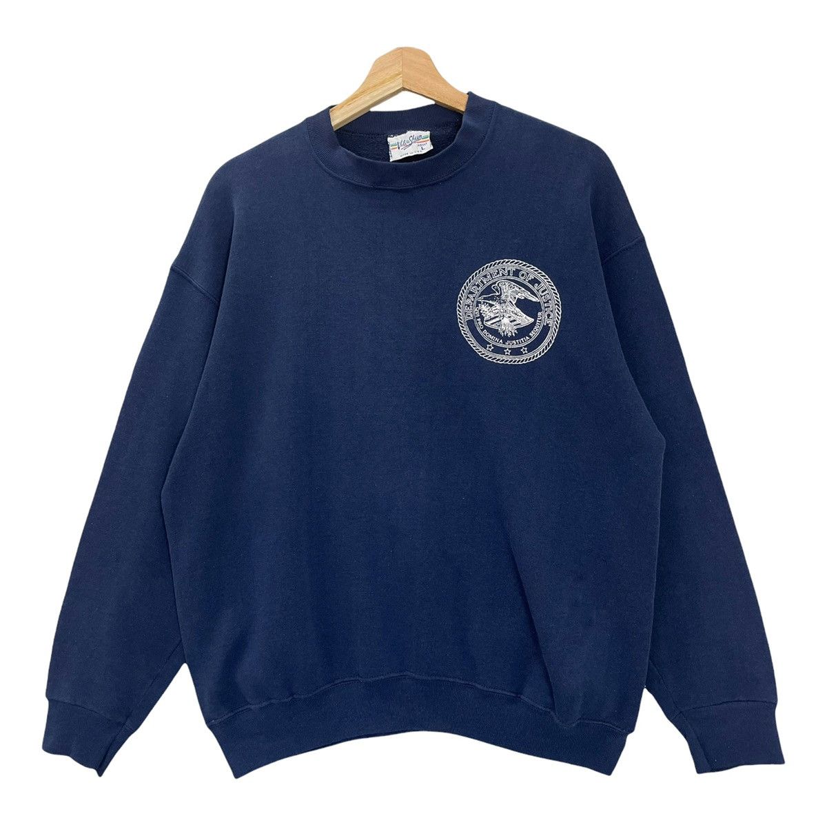 Vintage 90’s Department Of Justice Crewneck Sweatshirt Size L Size US L / EU 52-54 / 3 - 3 Thumbnail