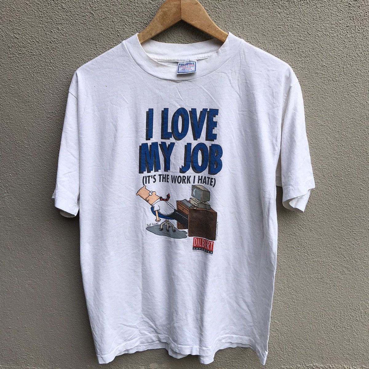 Cartoon Network Vintage 90s DILBERT i love my job graphic tee software Size US L / EU 52-54 / 3 - 2 Thumbnail