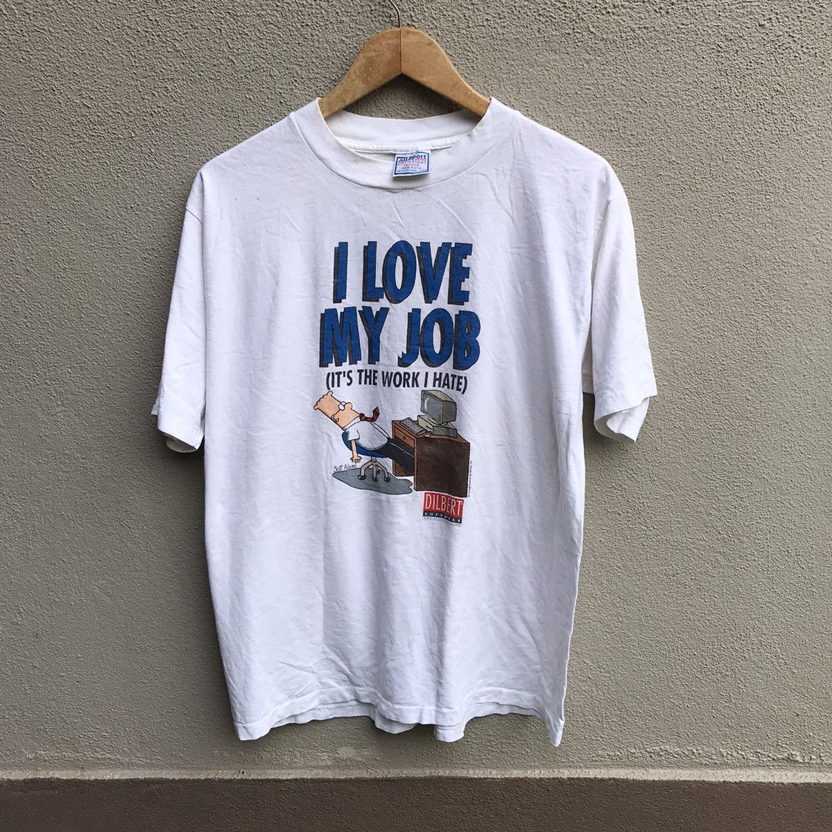Cartoon Network Vintage 90s DILBERT i love my job graphic tee software Size US L / EU 52-54 / 3 - 1 Thumbnail