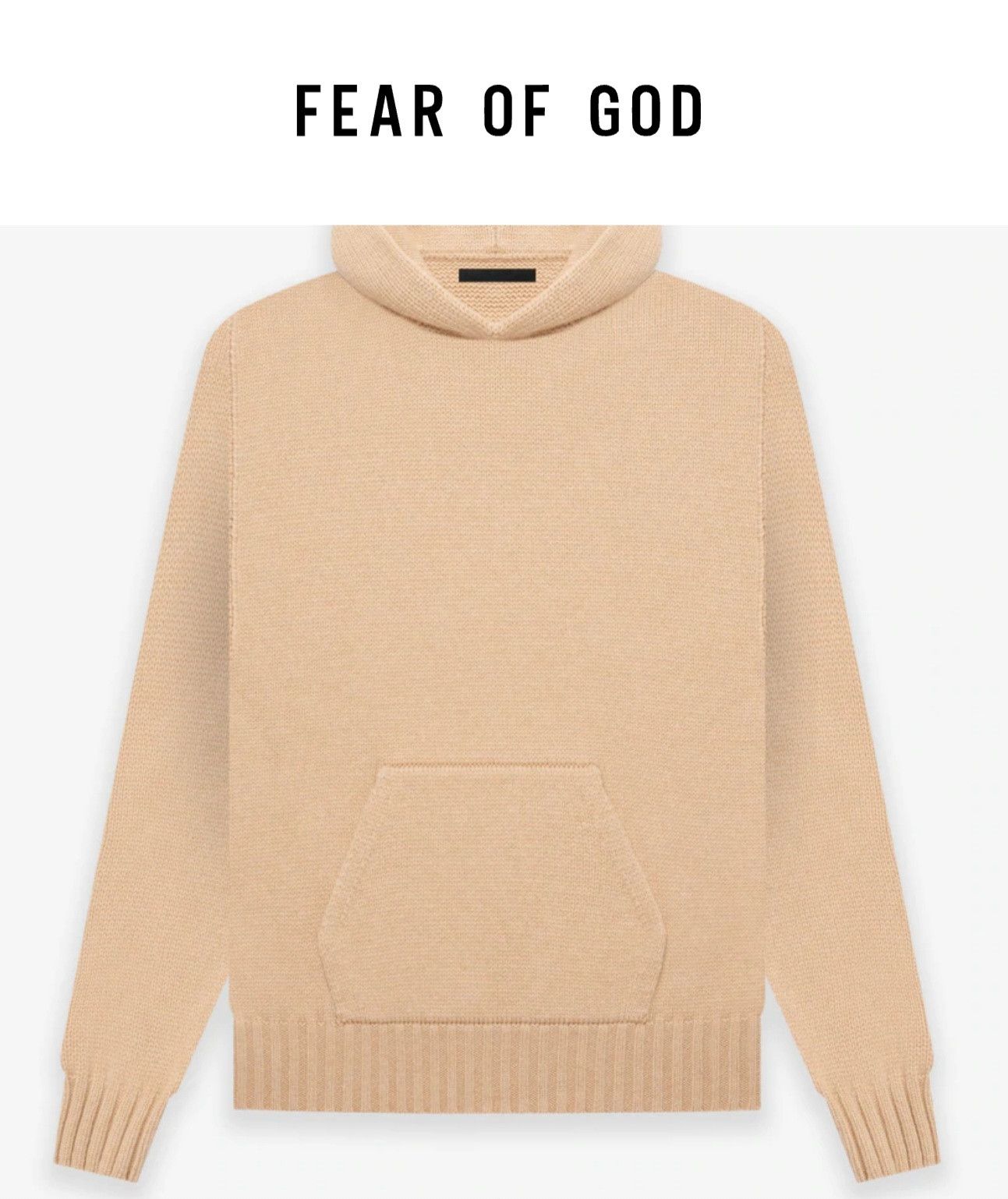 Fear of God 7th Collection Camel Knit Hoodie | Grailed 