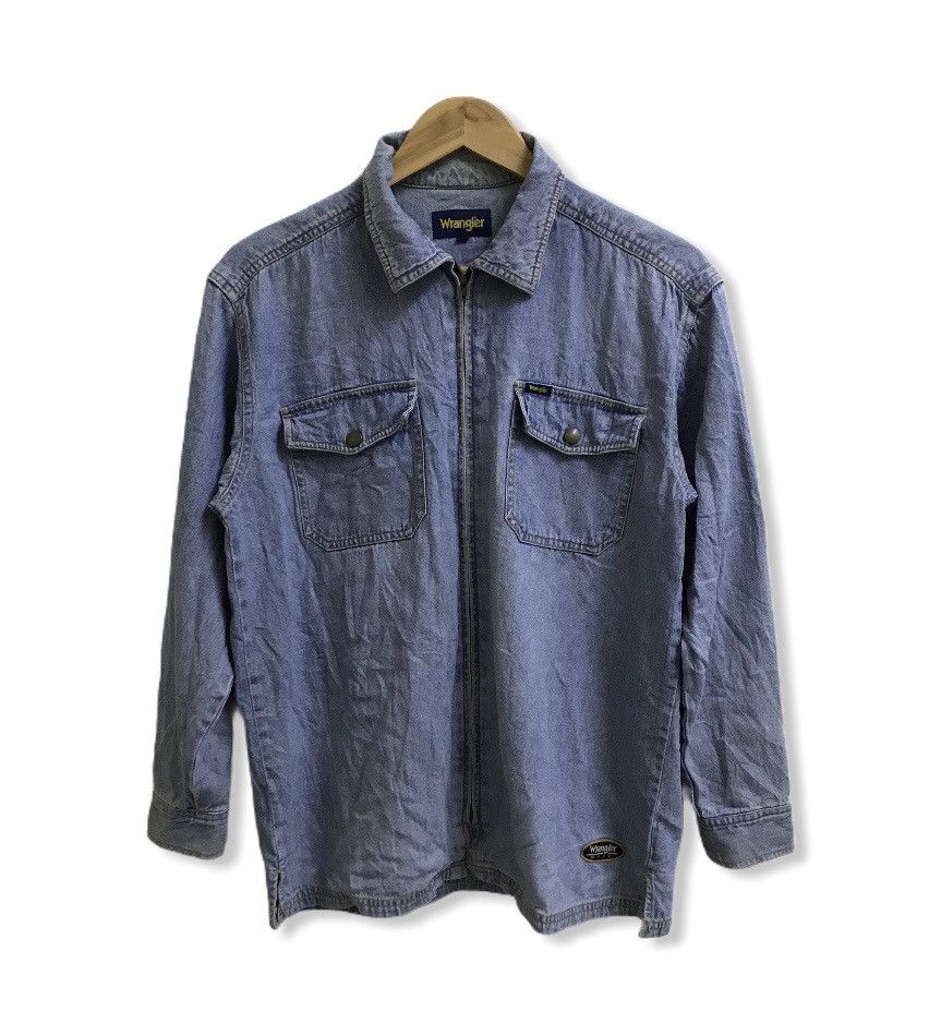 Japanese Brand WRANGLER EMBROIDERY BIGLOGO REPRODUCTION DENIM JACKET Size US M / EU 48-50 / 2 - 2 Thumbnail
