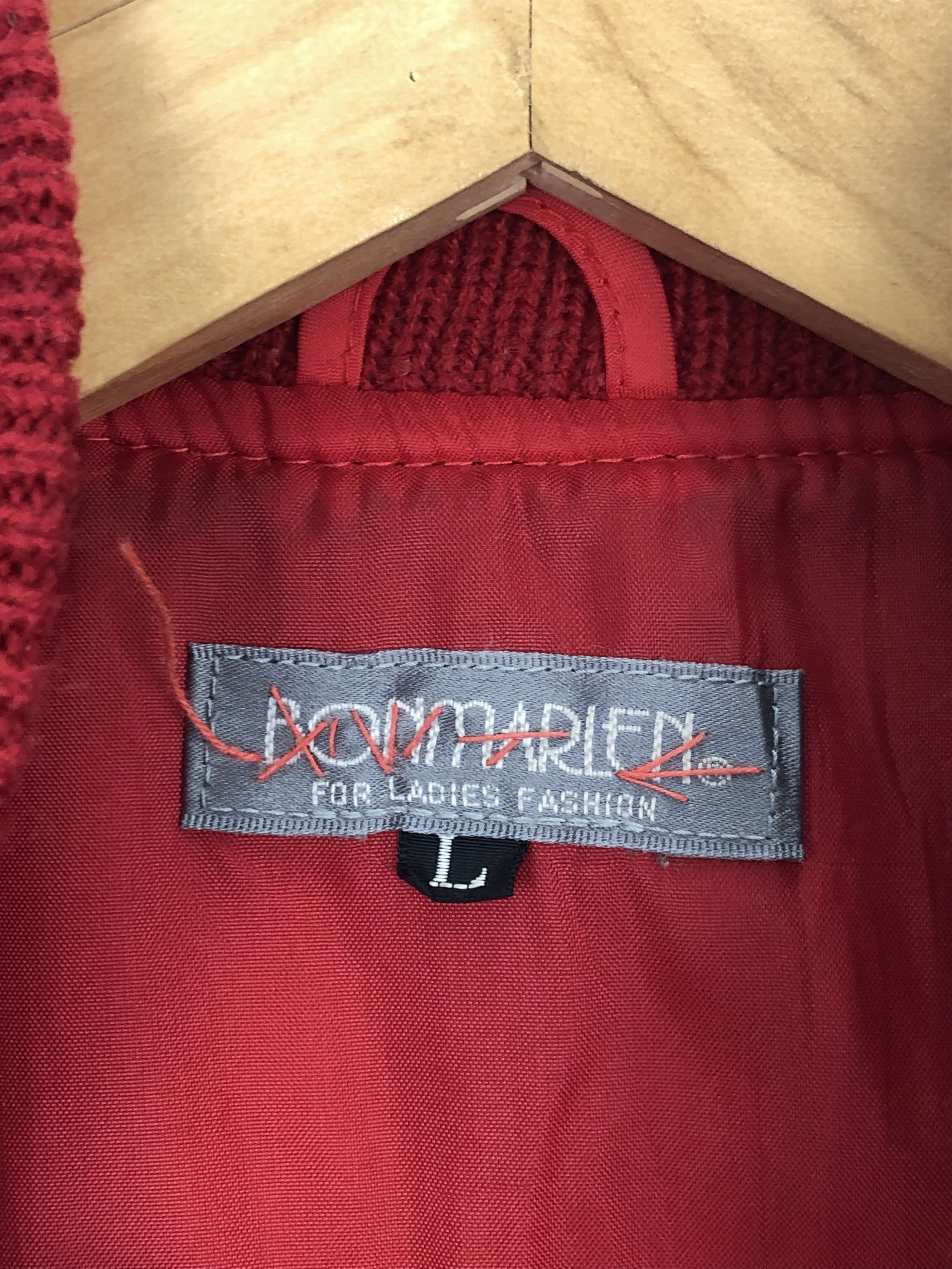 Japanese Brand Vintage 90s Bon Marlen Wool Varsity Jacket Red V0321 Size US L / EU 52-54 / 3 - 7 Thumbnail