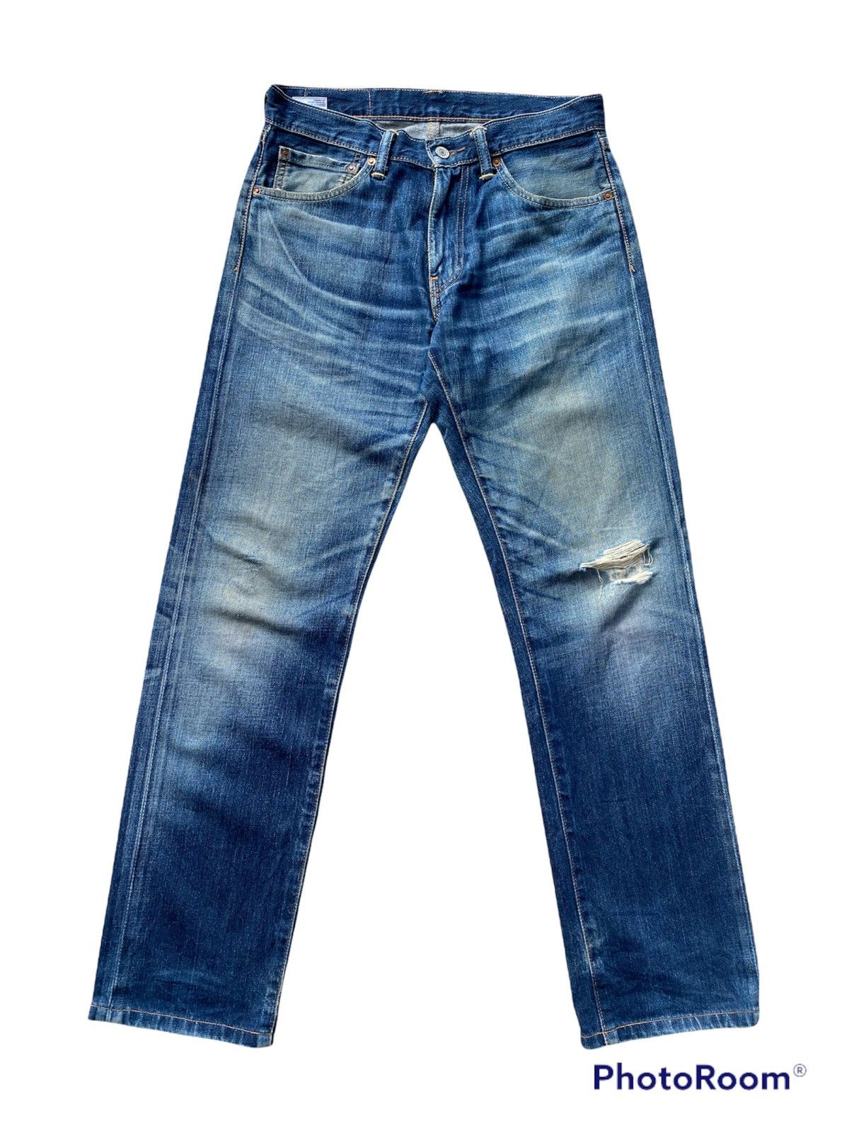 Levi Strauss Co Lot503 Leather Patch Lemon Stitch Distress