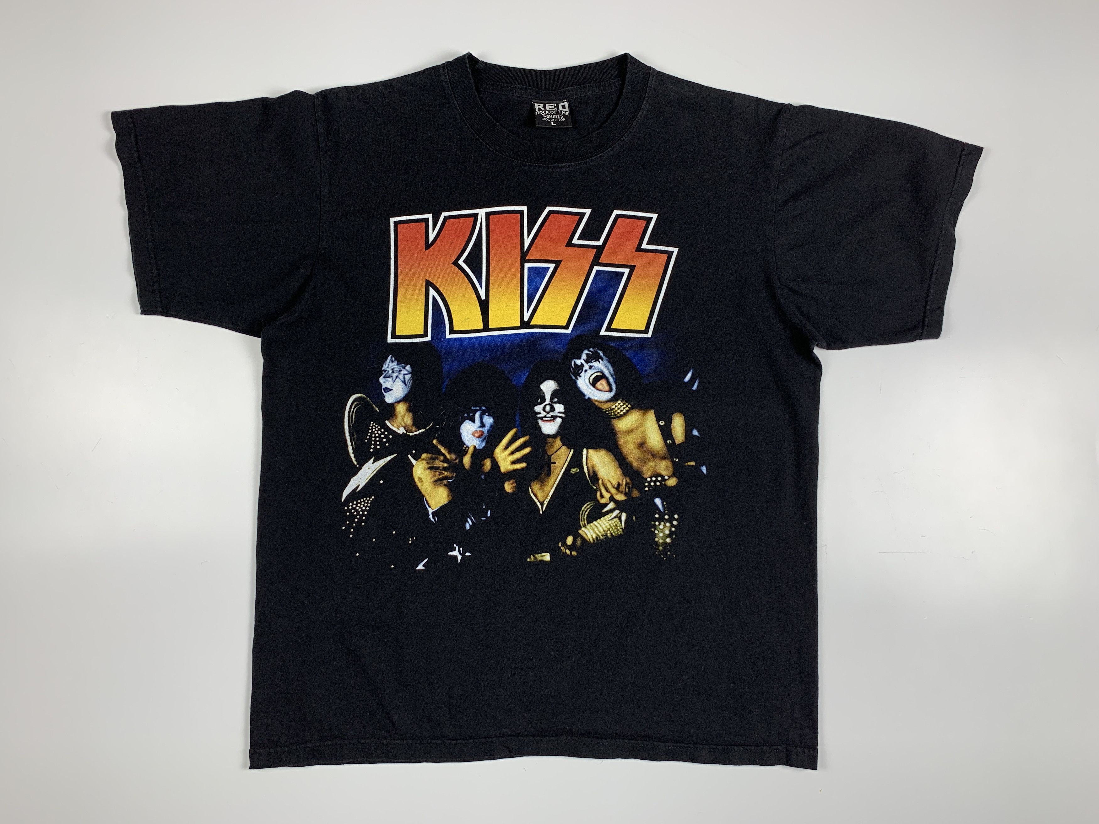 KISS Print Band T-Shirt, Band T, Men's Size L cotton black type Vintage Second Hand main image 0