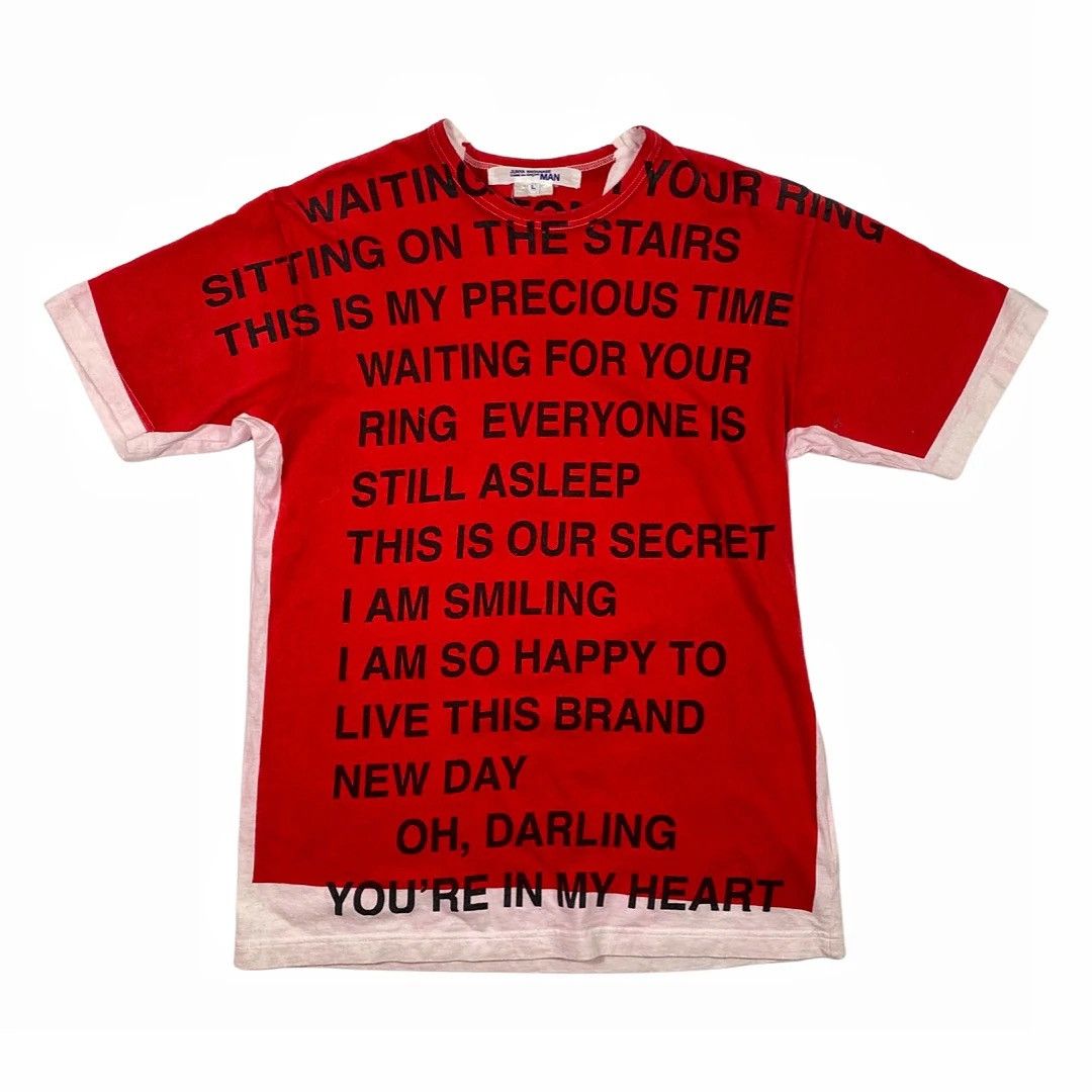 Junya Watanabe Junya Watanabe Red Poem T-shirt SS02 | Grailed