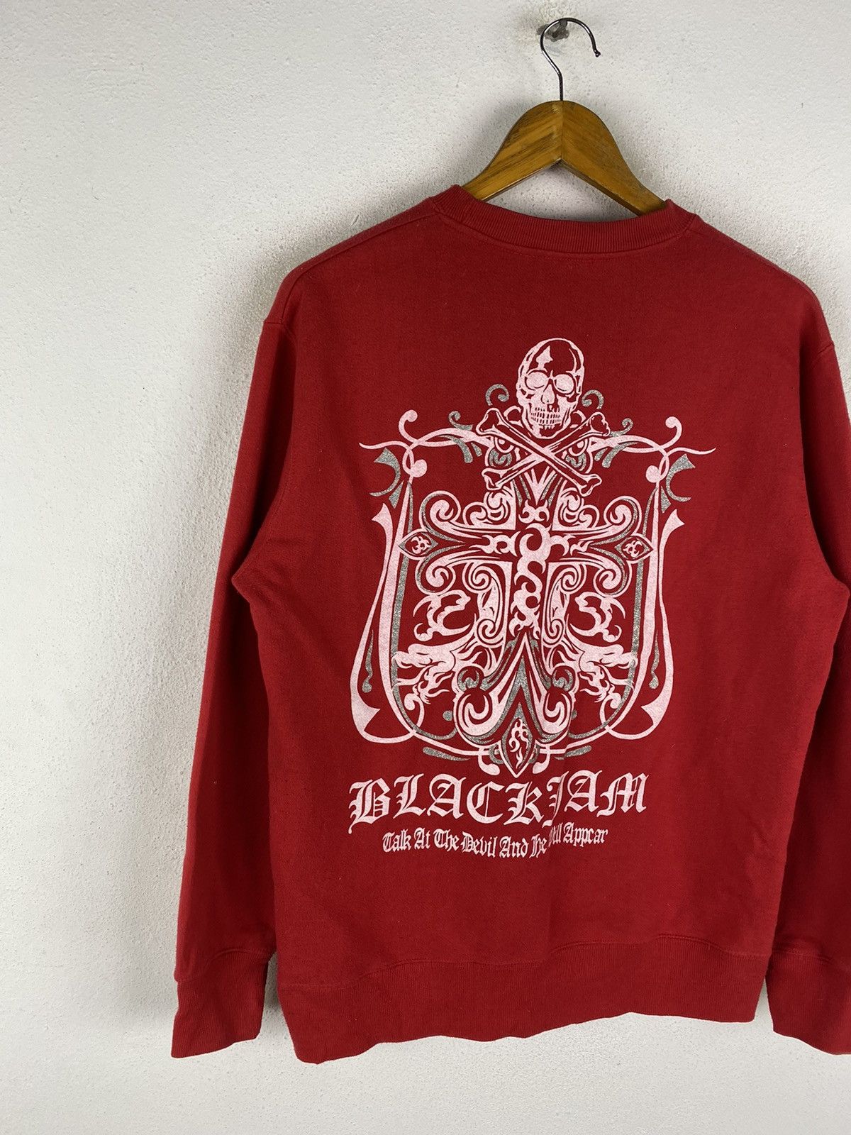 Japanese Brand 🔥SALE🔥BLACKFAM BLACKJAM SKULL DESIGN SWEATSHIRT Size US M / EU 48-50 / 2 - 4 Thumbnail