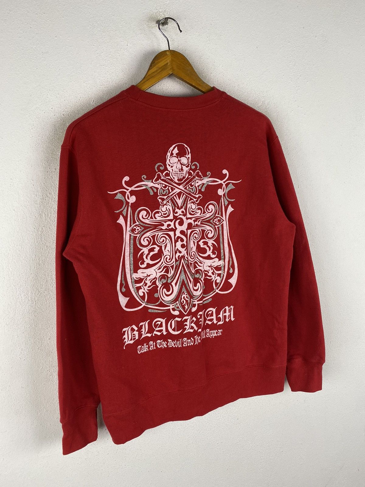 Japanese Brand 🔥SALE🔥BLACKFAM BLACKJAM SKULL DESIGN SWEATSHIRT Size US M / EU 48-50 / 2 - 3 Thumbnail