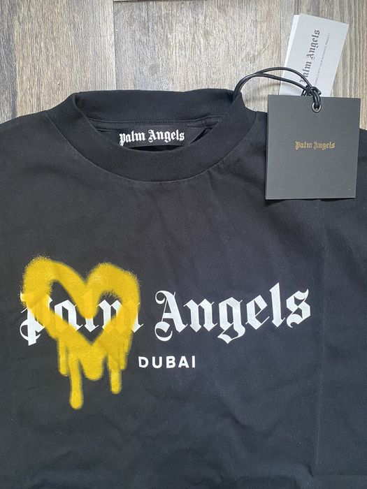 Palm Angels St Moritz Heart Sprayed Logo T-shirt White/Black/Blue
