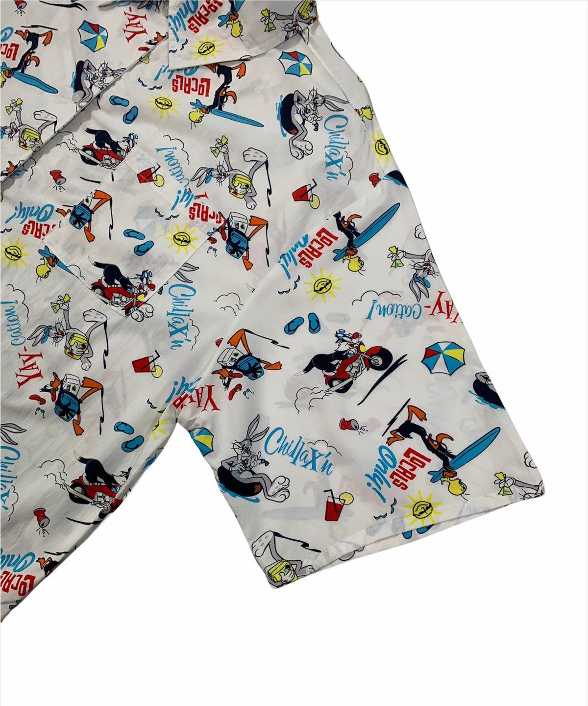 Warner Bros 🔥 Vintage Looney Tunes Graphic Hawaiian Camp collar Shirts Size US L / EU 52-54 / 3 - 3 Thumbnail