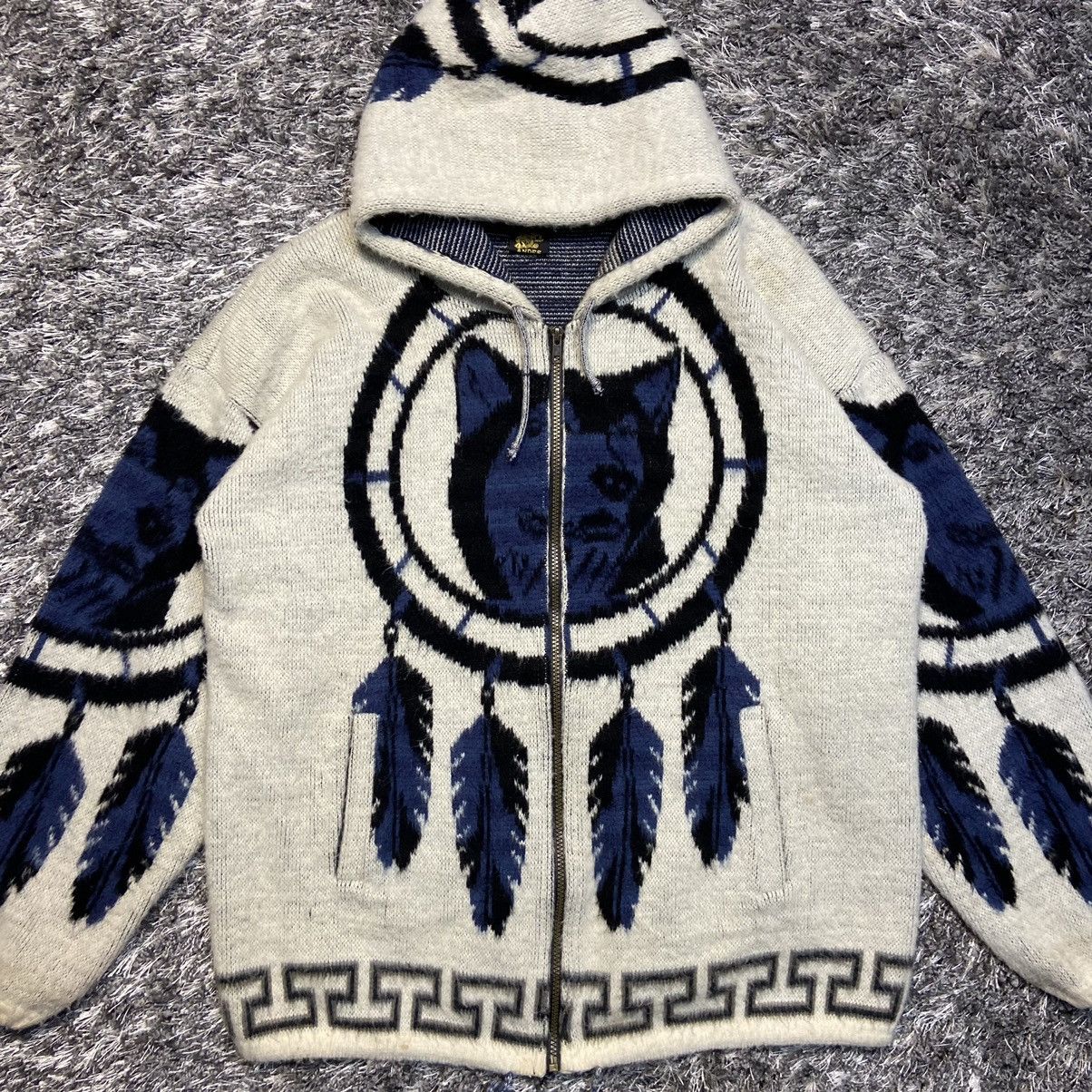 Vintage ARCHIVE KAPITAL STYLE 1990s RARE WULF SHERPA JACKET - № 2132 Size US L / EU 52-54 / 3 - 5 Thumbnail