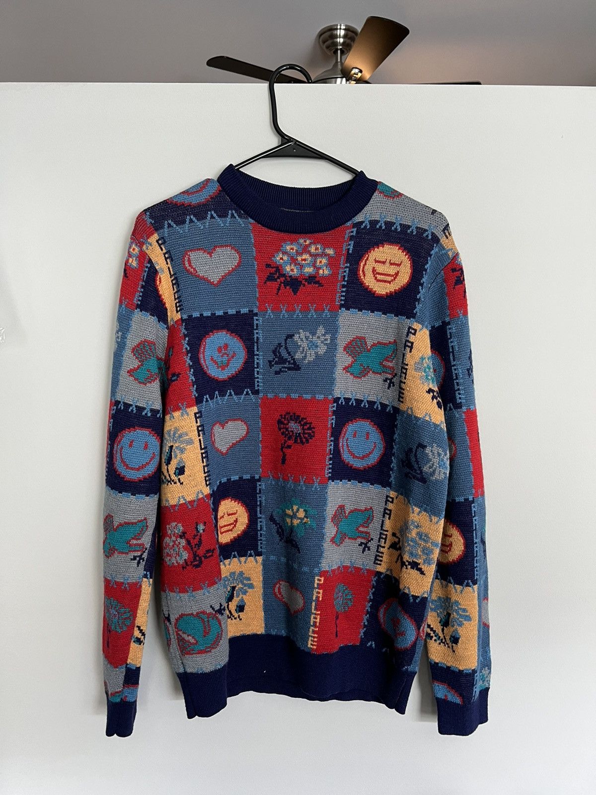 Palace Palace Love Dove Knit Sweater Blue Medium | Grailed