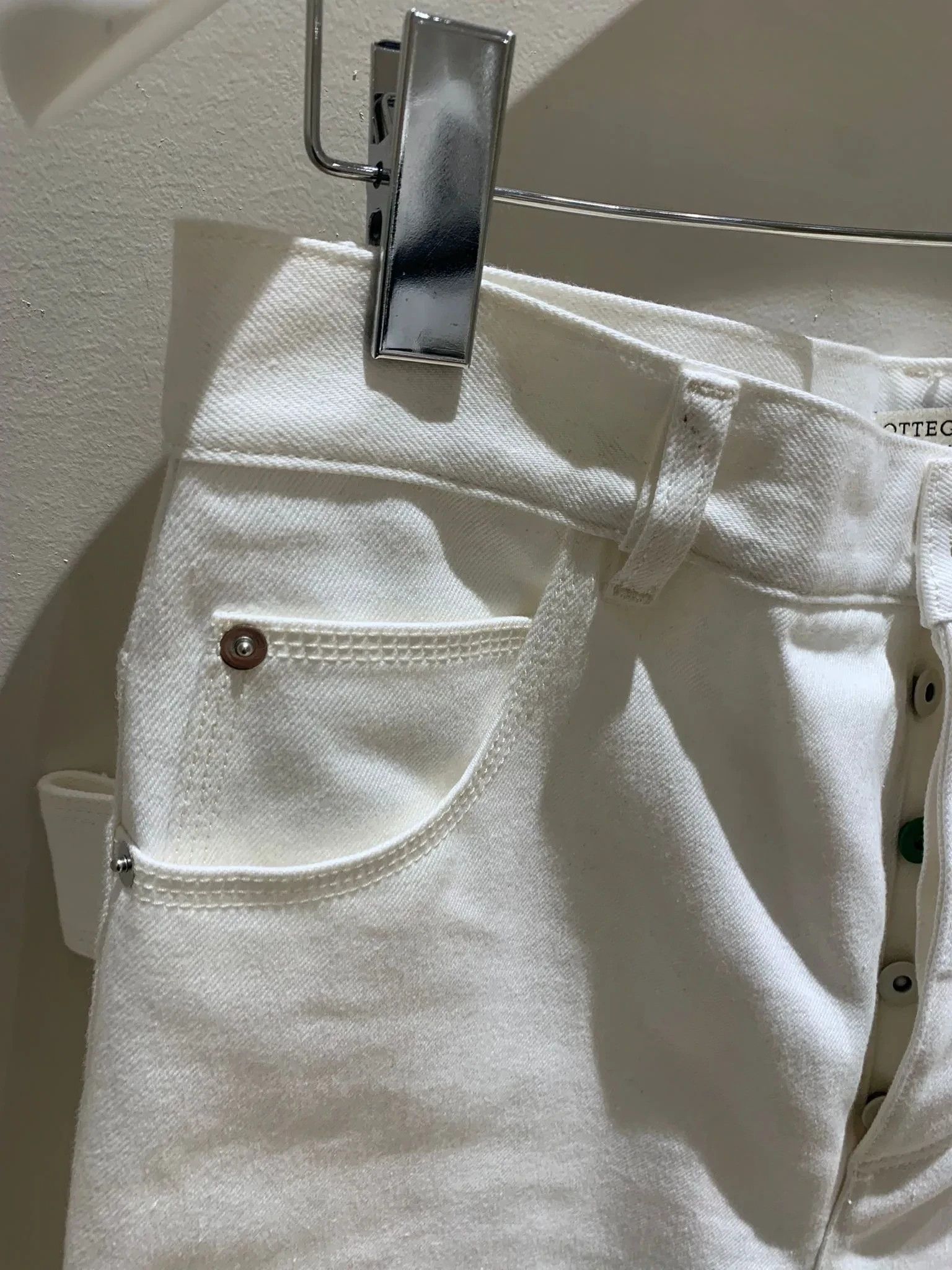 Bottega Veneta Unisex Flared Logo Denim Pants in White Size US 28 / EU 44 - 5 Thumbnail