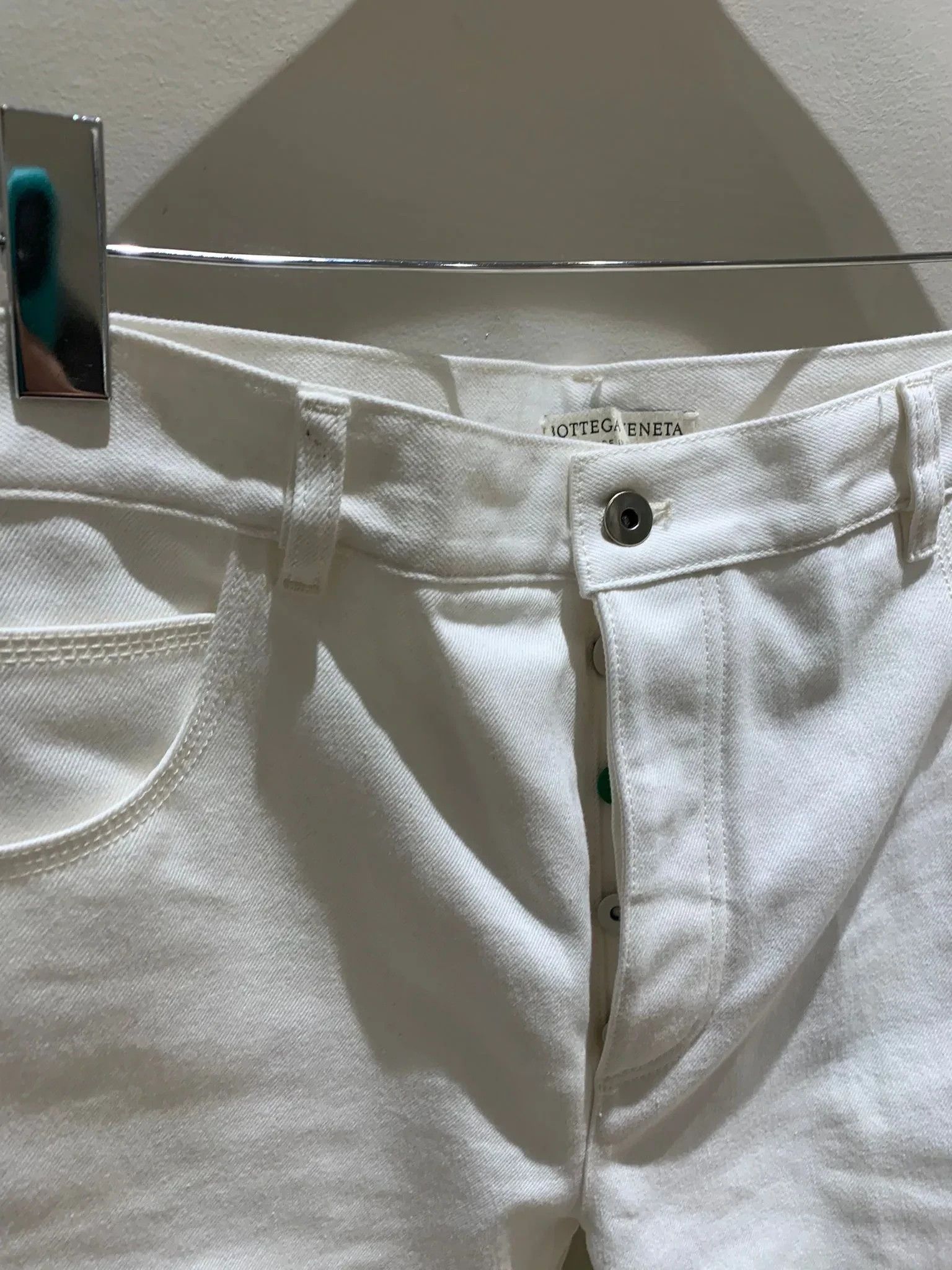 Bottega Veneta Unisex Flared Logo Denim Pants in White Size US 28 / EU 44 - 4 Thumbnail