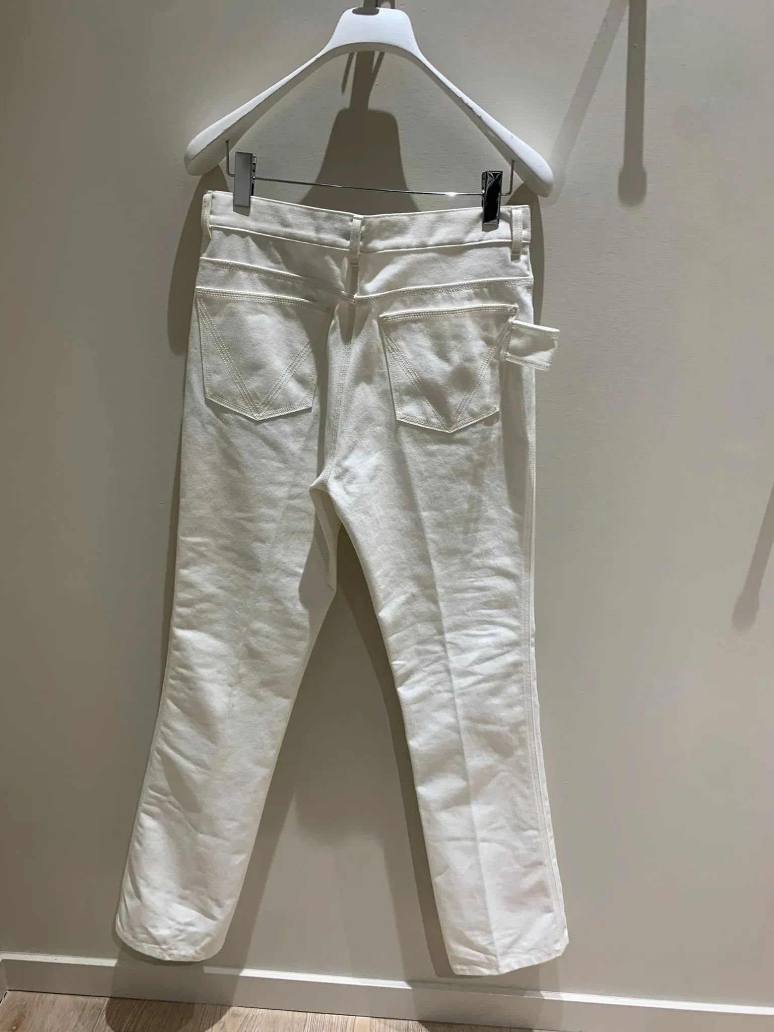 Bottega Veneta Unisex Flared Logo Denim Pants in White Size US 28 / EU 44 - 1 Thumbnail