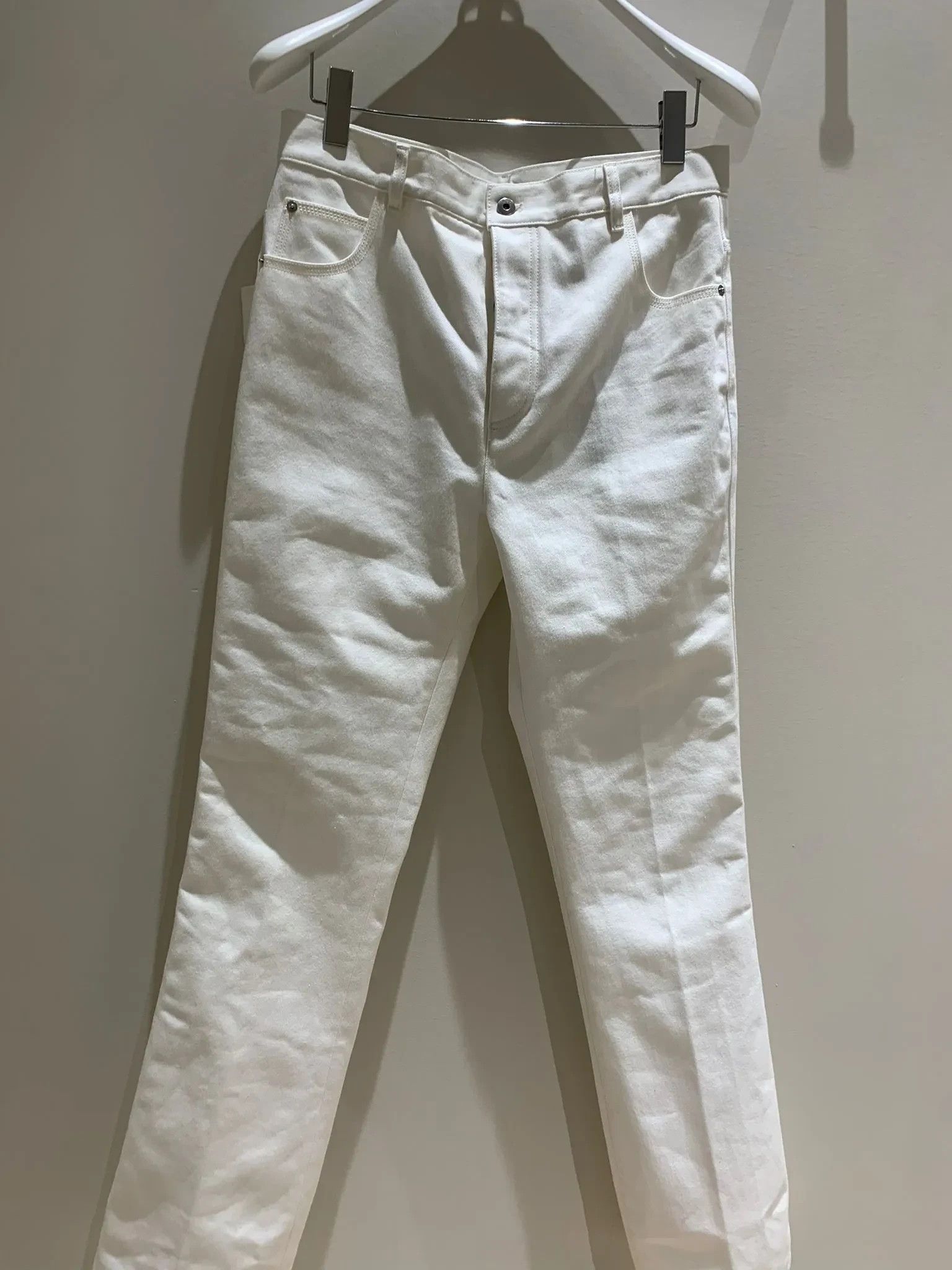 Bottega Veneta Unisex Flared Logo Denim Pants in White Size US 28 / EU 44 - 7 Thumbnail