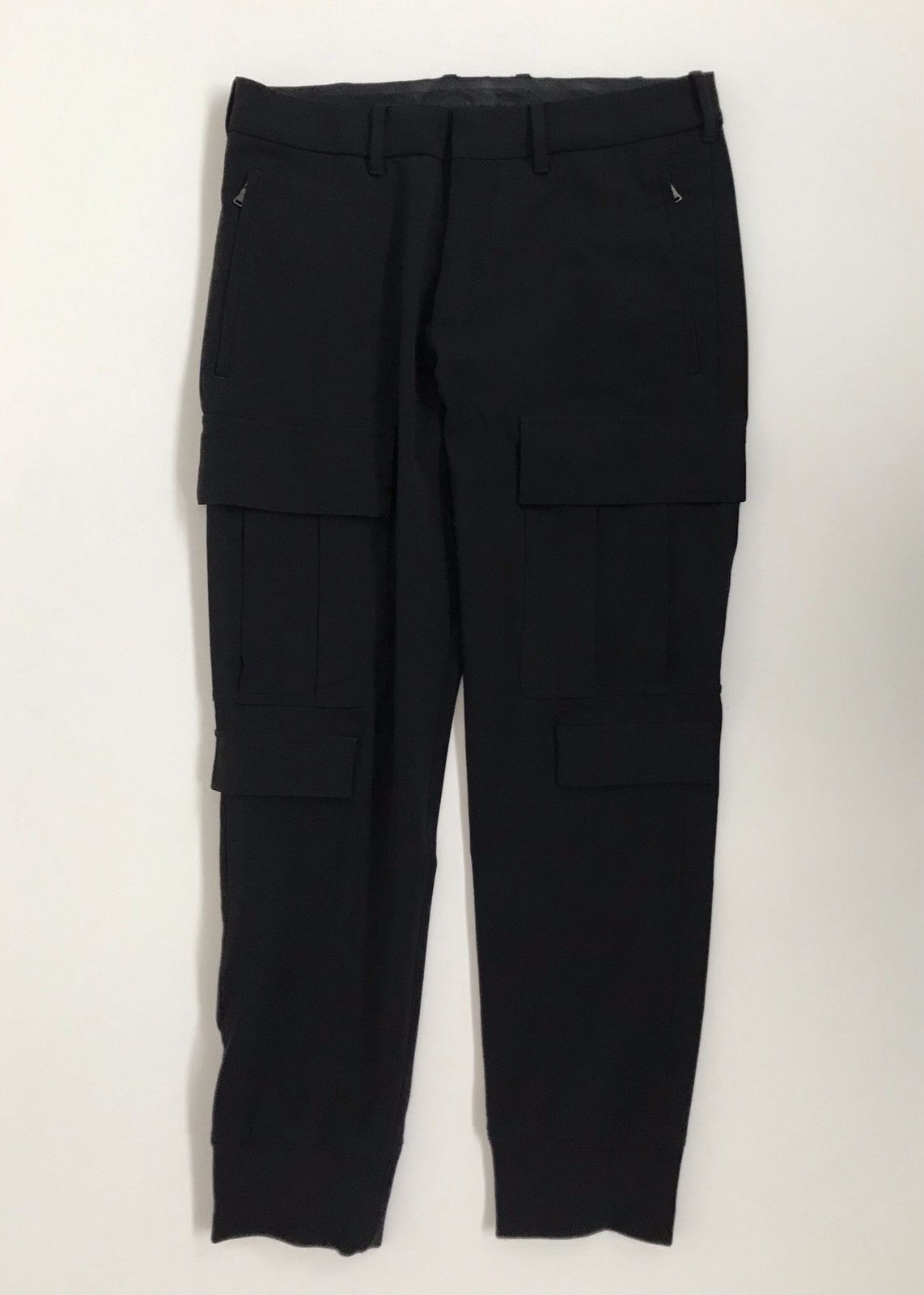 Neil Barrett Neil Barrett size 46IT black wool signature cargo trouser Size US 30 / EU 46 - 2 Thumbnail