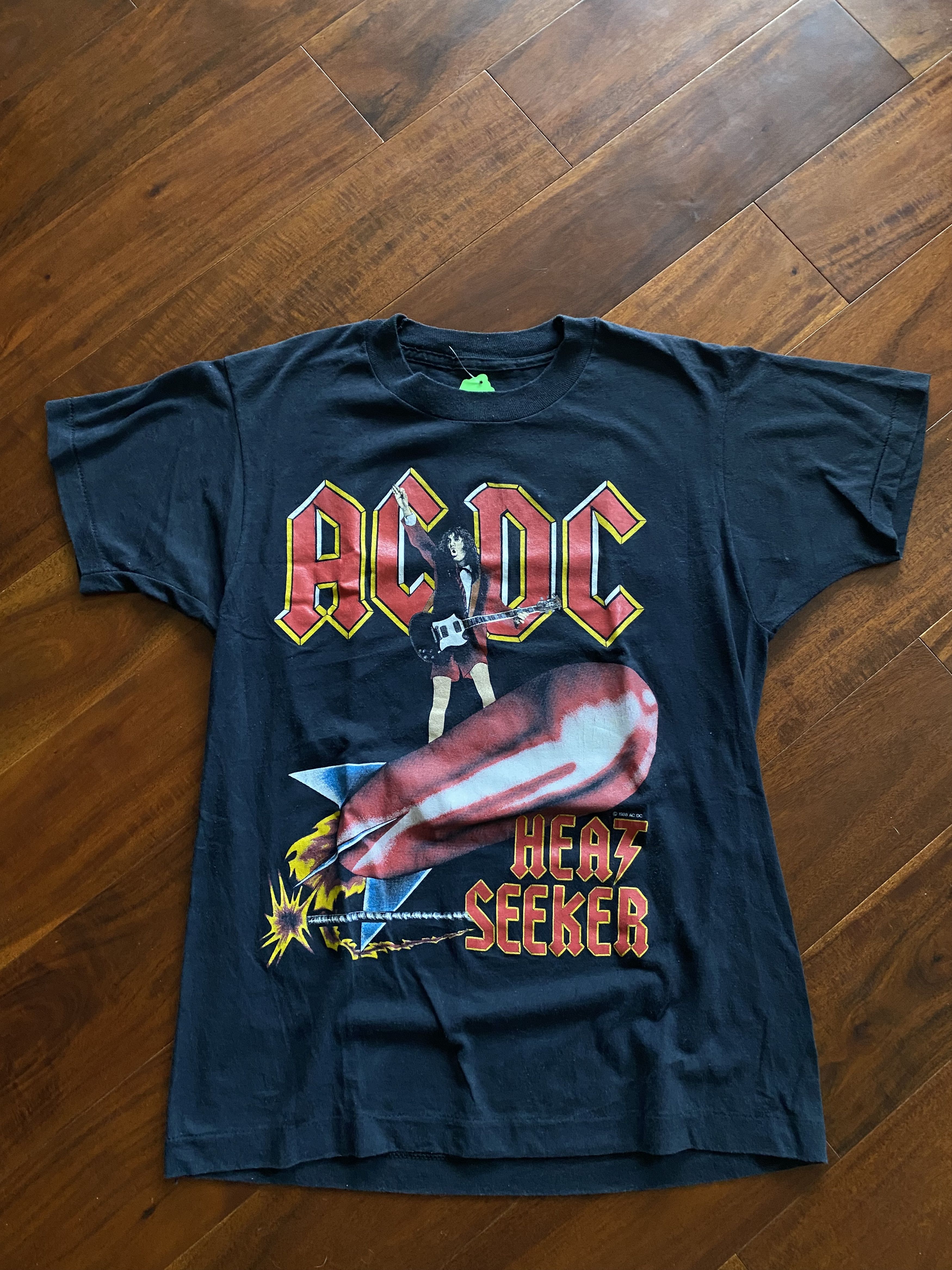 Ac/Dc × Band Tees × Vintage Vintage 1988 ACDC Heat Seeker band tee ...