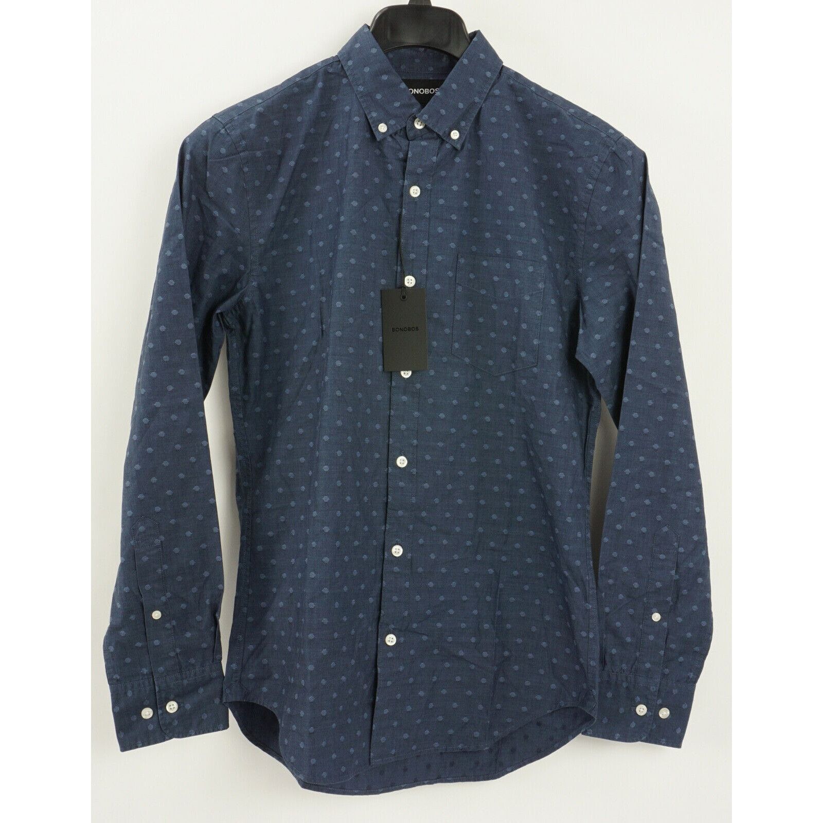 Bonobos New Bonobos Small Slim Dobby Dot Blue Wash Cotton Button Up ...