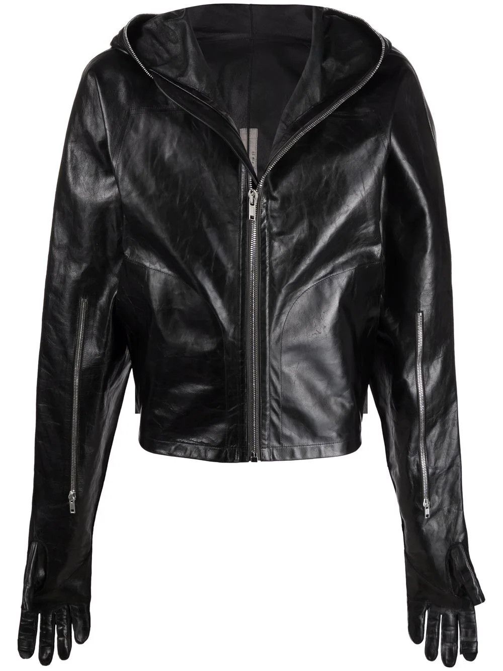 Rick Owens Rick Owens Glove Leather Hooded Jacket | Grailed