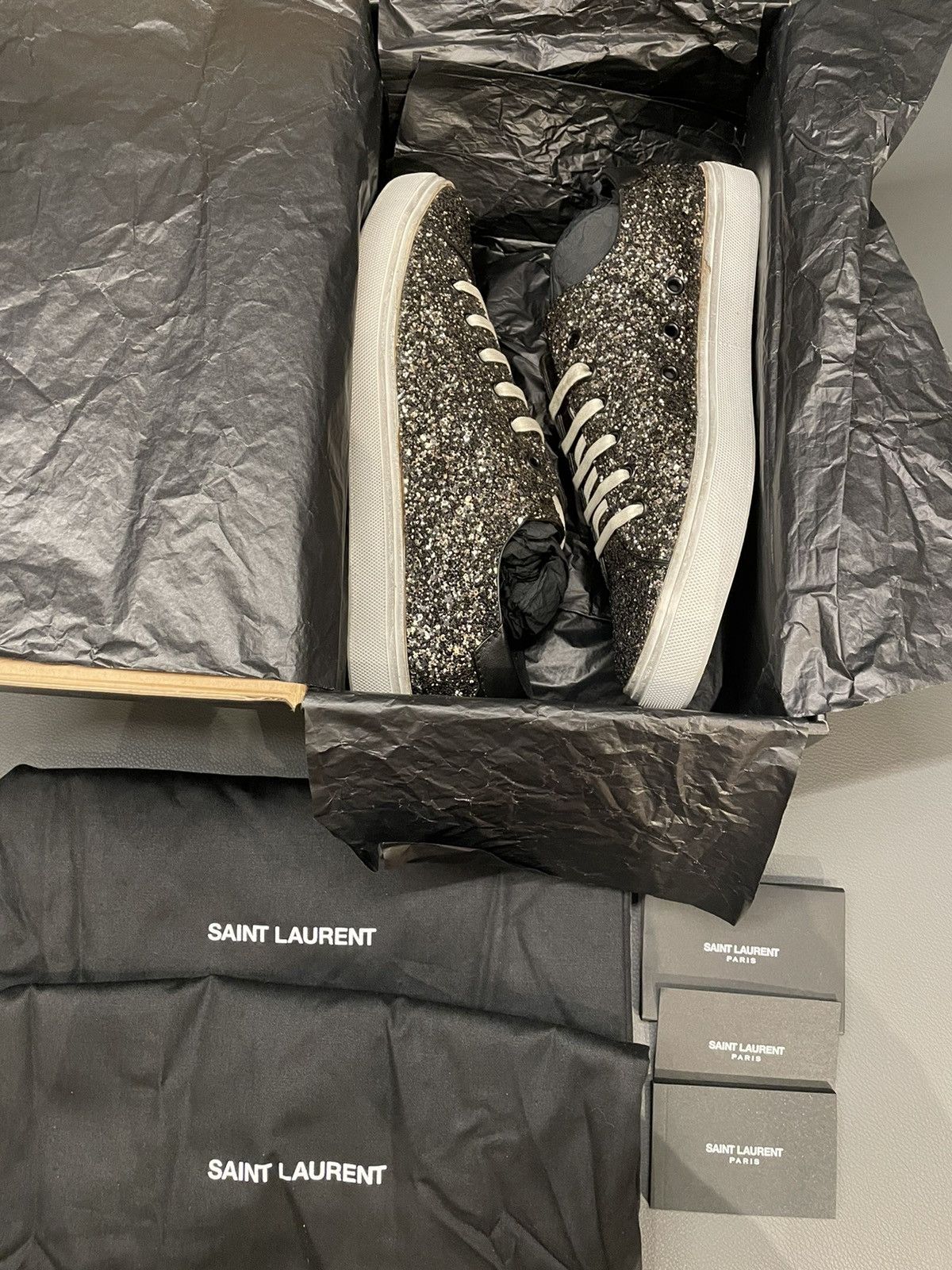 Hedi Slimane × Saint Laurent Paris × Yves Saint Laurent Brand NEW Super Runway Glitter Saint Laurent Sneaker Size US 11 / EU 44 - 8 Thumbnail