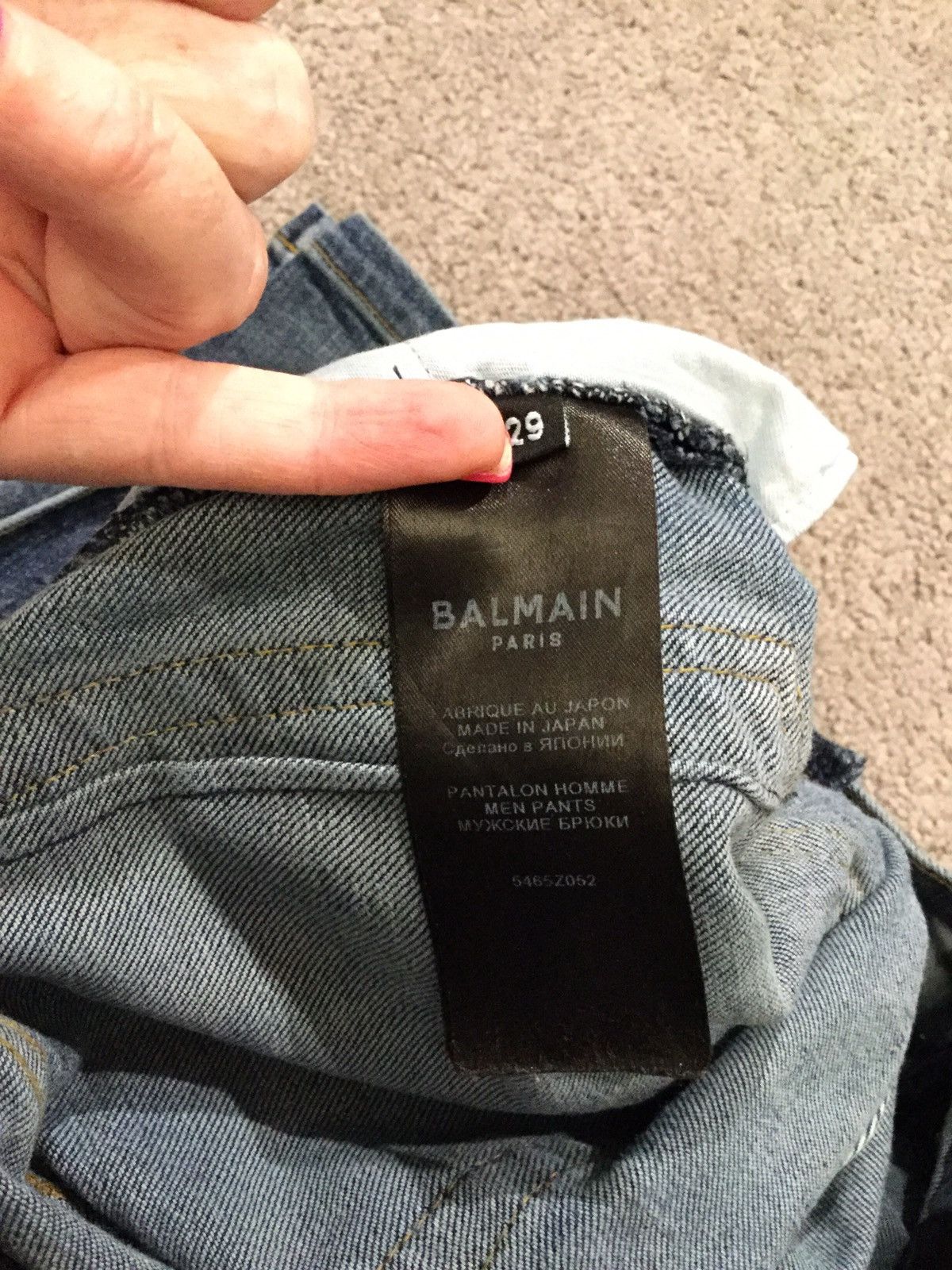 Balmain BALMAIN PARIS TAPERED MOTO DENIM SKINNY JEANS Size US 29 - 7 Thumbnail